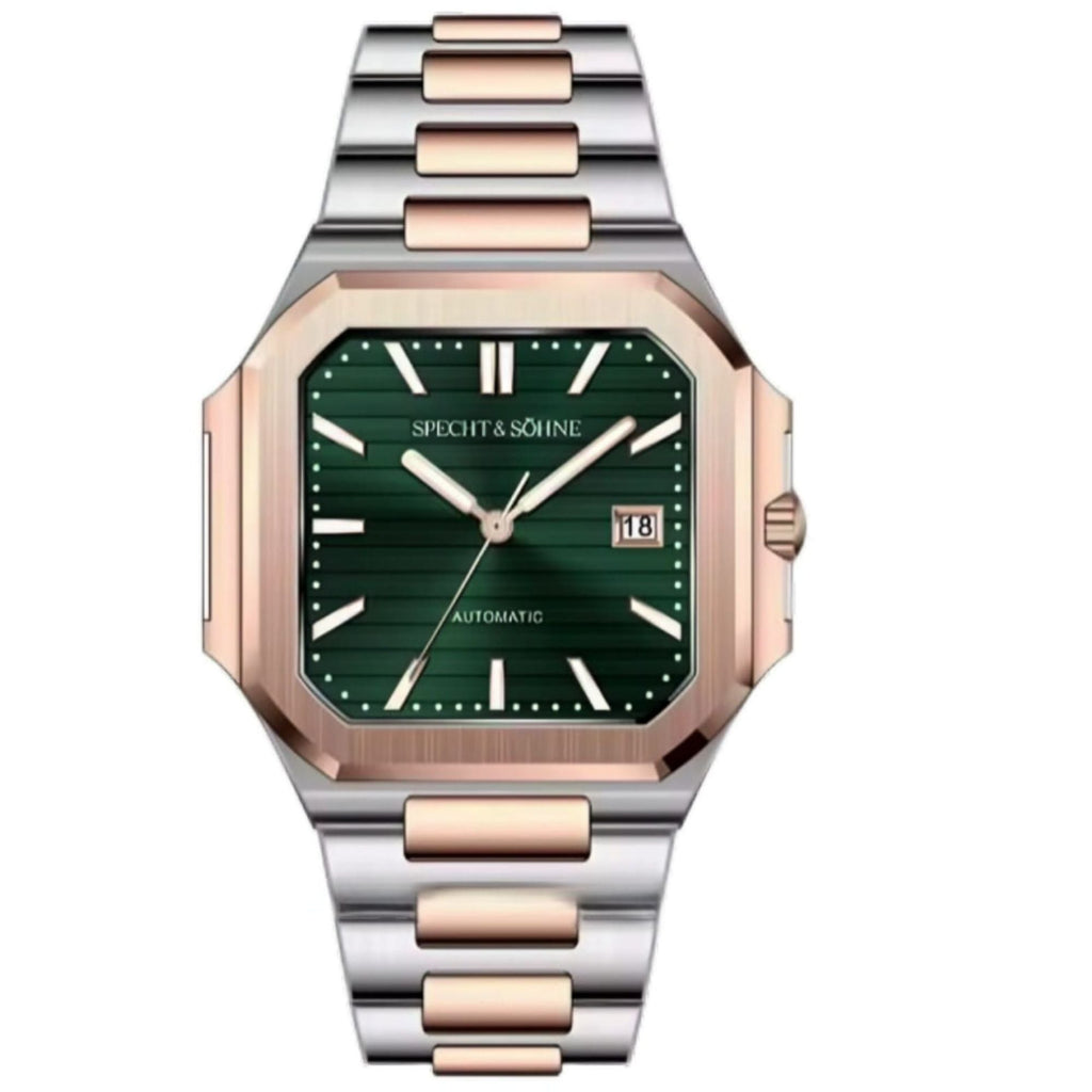 Cubic Automatic Rose Gold Dual Tone Edition - Green Dial - DREAM WATCHES