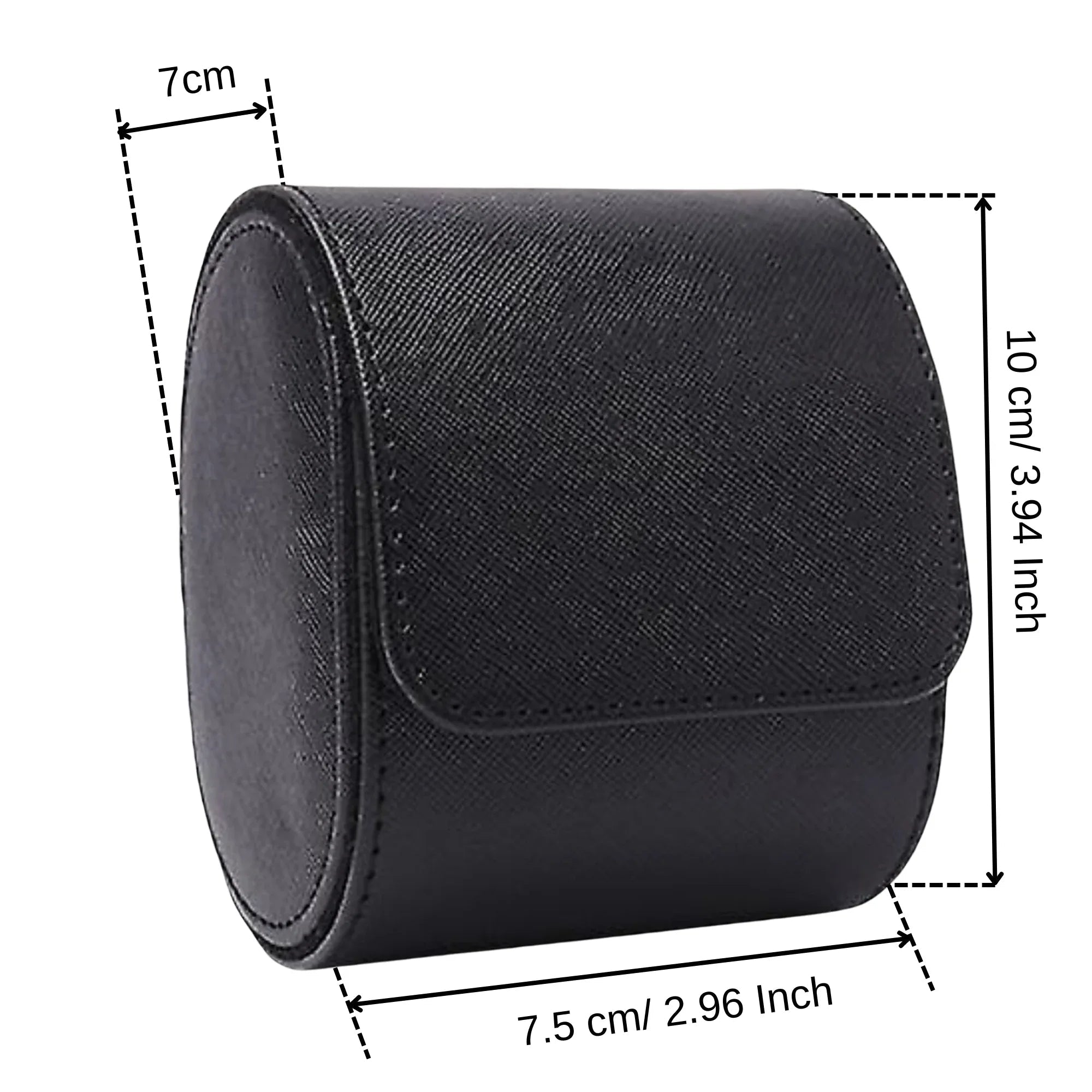 Dream Watches Minuscle Premium Watch Storage and Travel Case : Single Slot | Black Leather - DREAM WATCHES