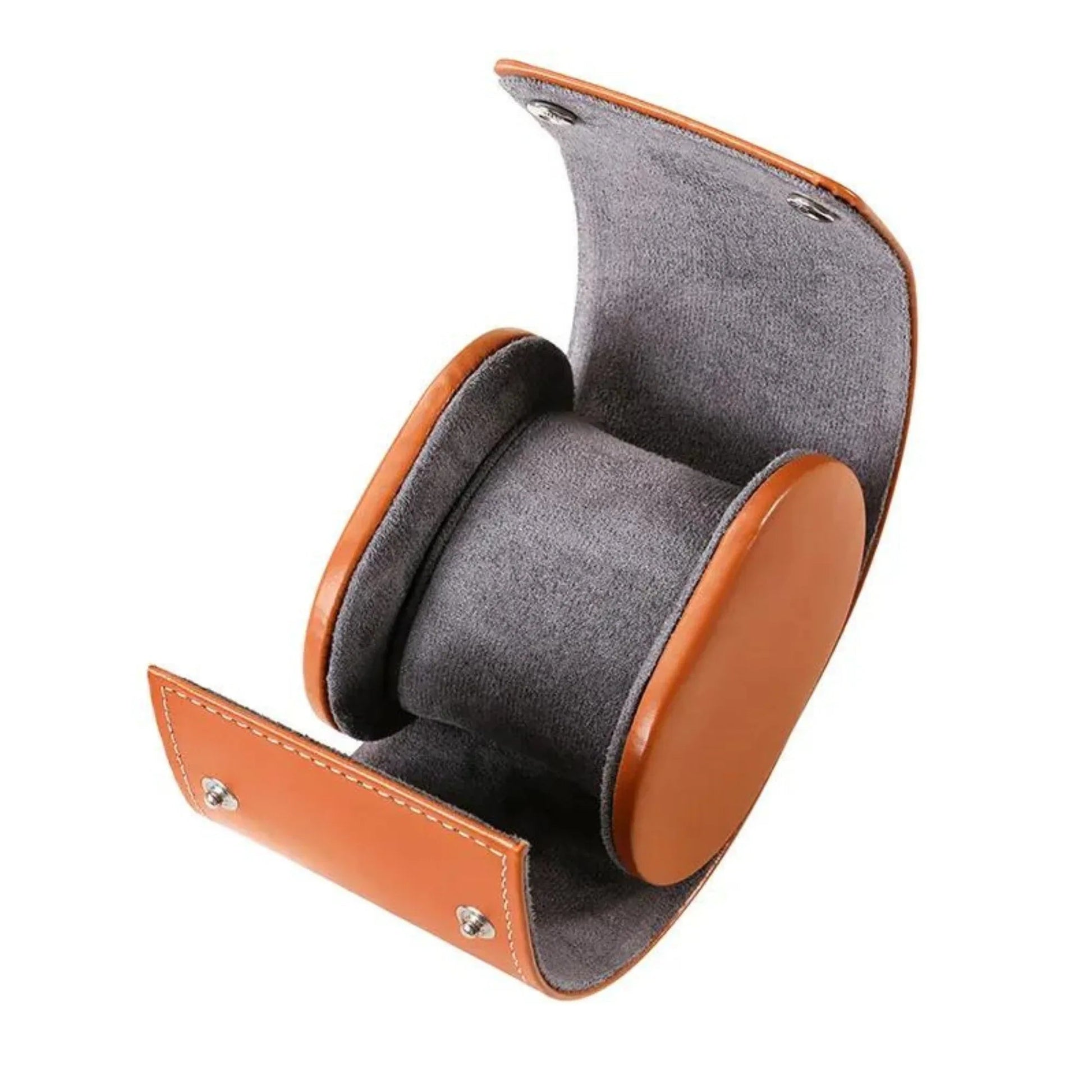 Dream Watches Minuscle Premium Watch Storage and Travel Case : Single Slot | Brown Leather - DREAM WATCHES