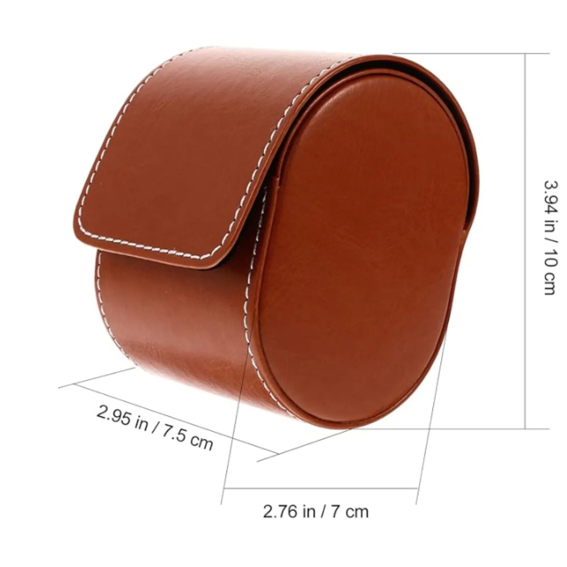 Dream Watches Minuscle Premium Watch Storage and Travel Case : Single Slot | Brown Leather - DREAM WATCHES