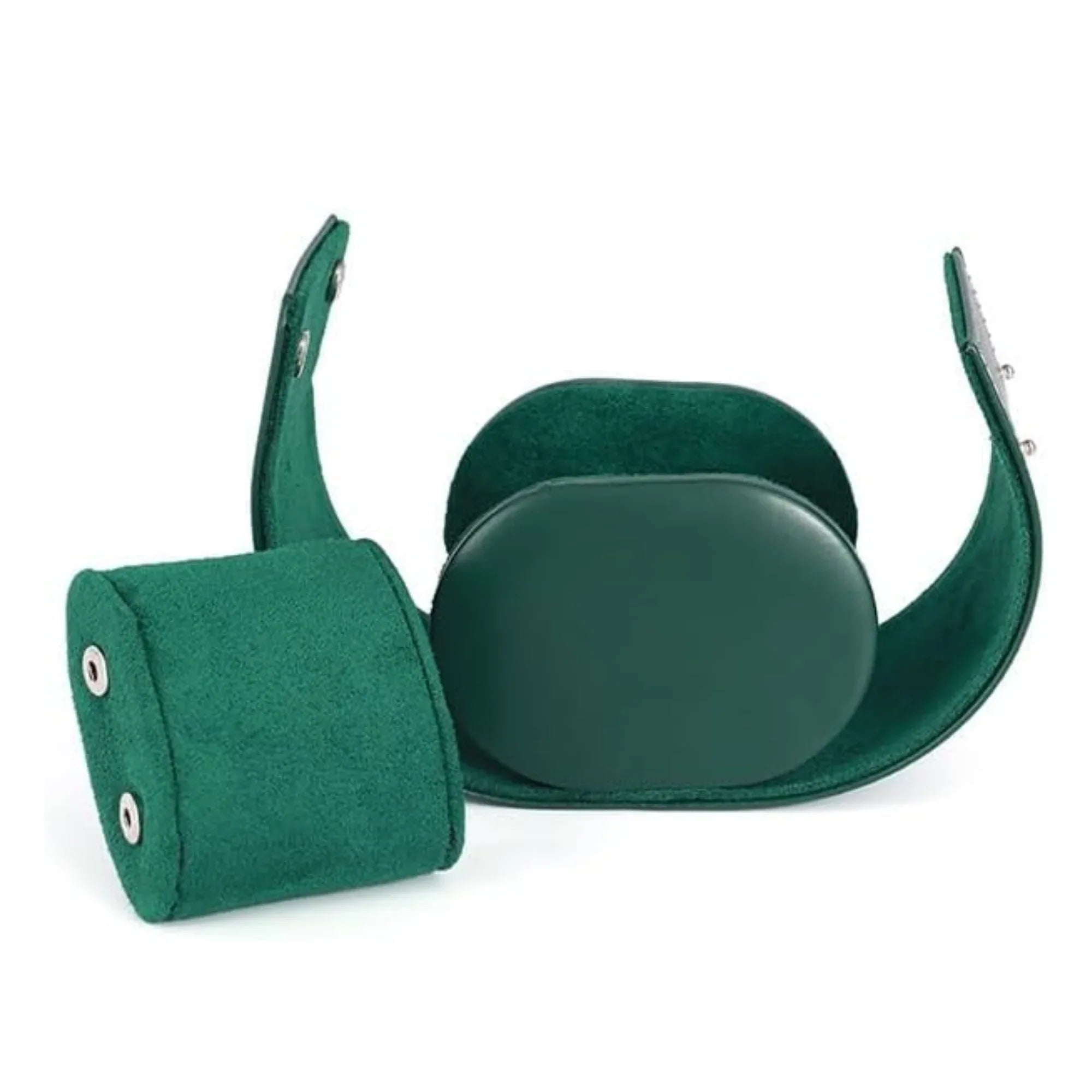 Dream Watches Minuscle Premium Watch Storage and Travel Case : Single Slot | Green Leather - DREAM WATCHES