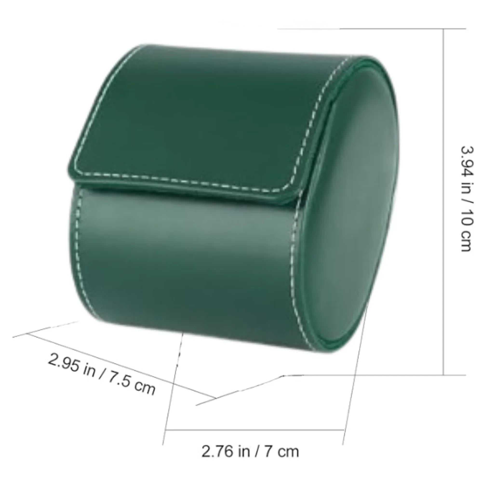 Dream Watches Minuscle Premium Watch Storage and Travel Case : Single Slot | Green Leather - DREAM WATCHES