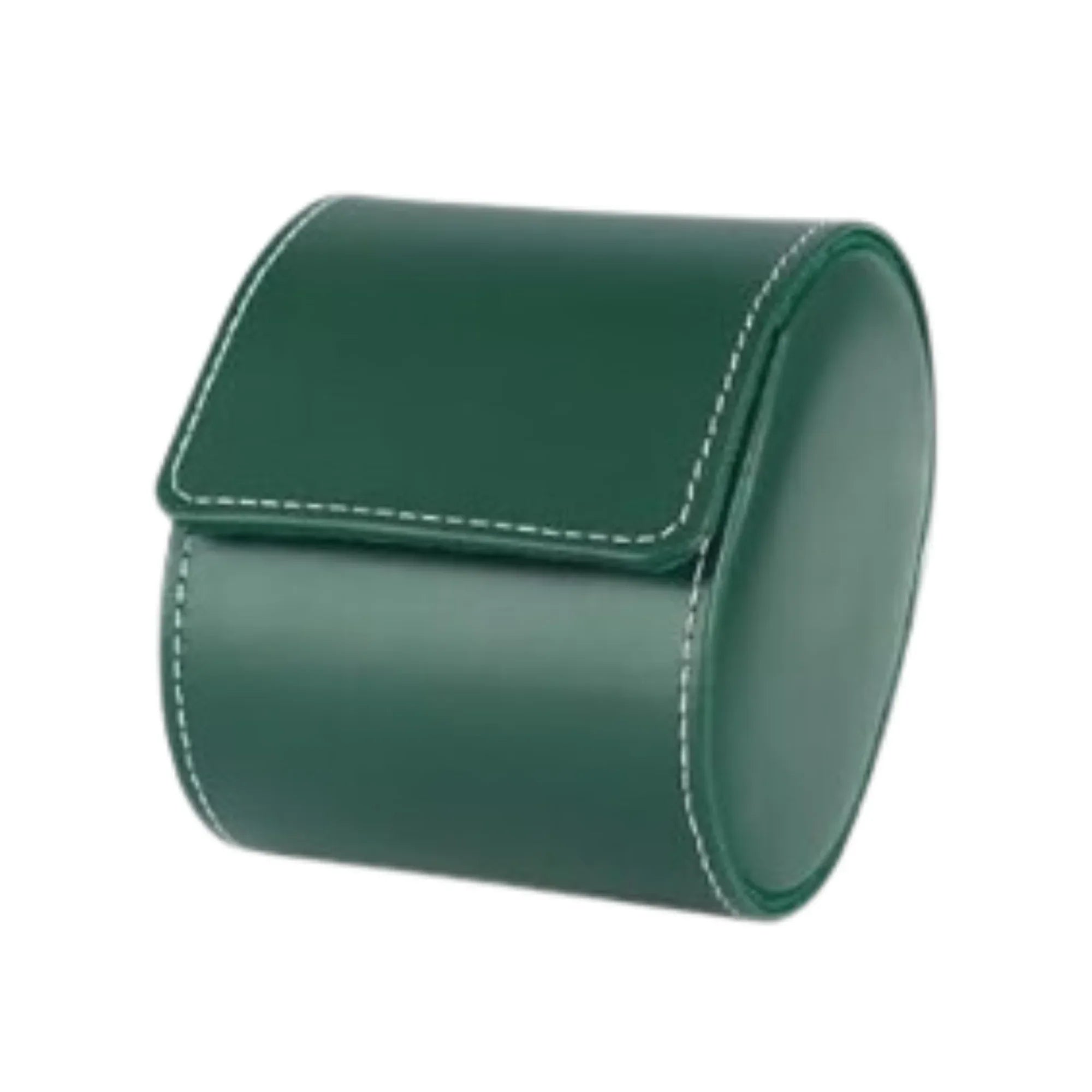 Dream Watches Minuscle Premium Watch Storage and Travel Case : Single Slot | Green Leather - DREAM WATCHES