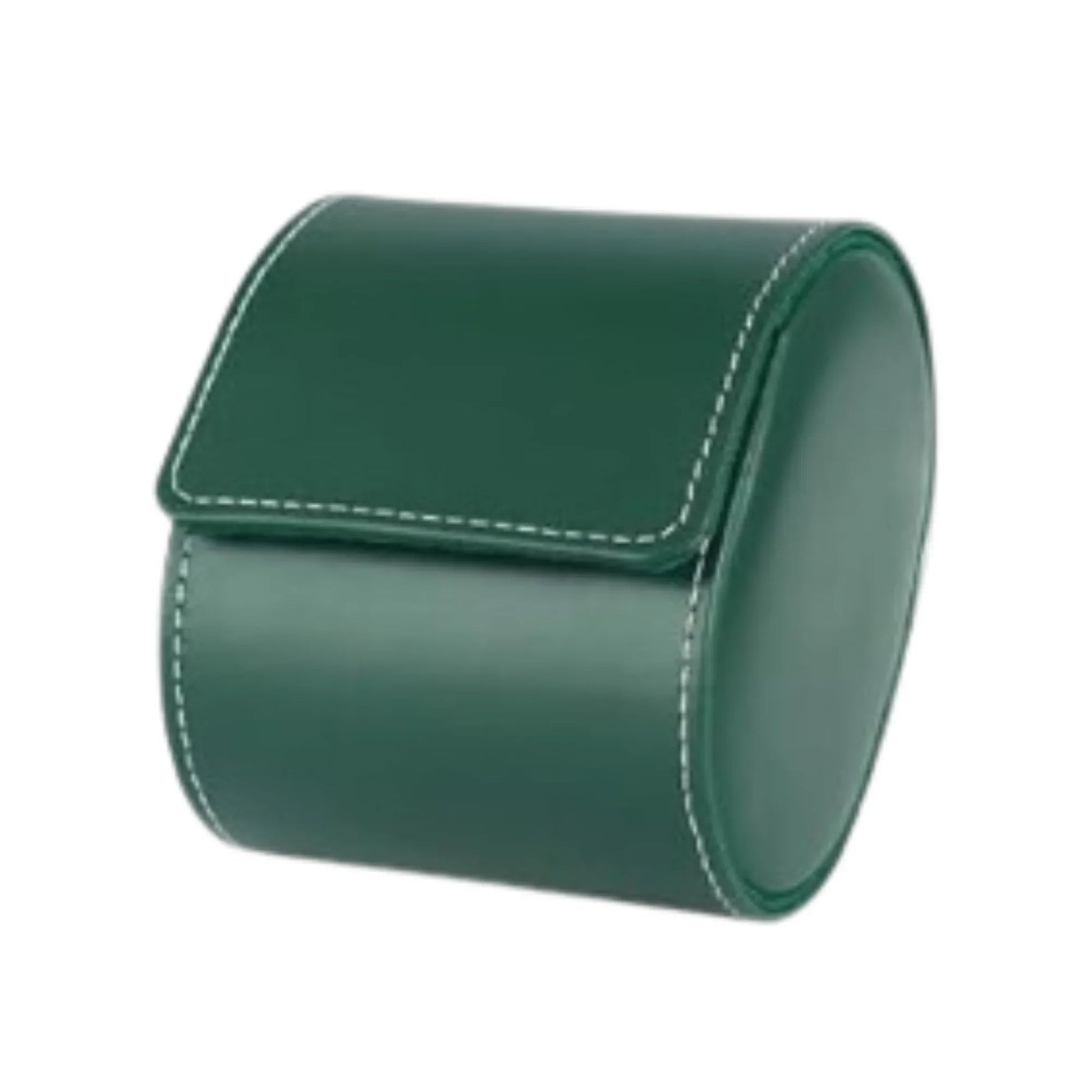 Dream Watches Minuscle Premium Watch Storage and Travel Case : Single Slot | Green Leather - DREAM WATCHES
