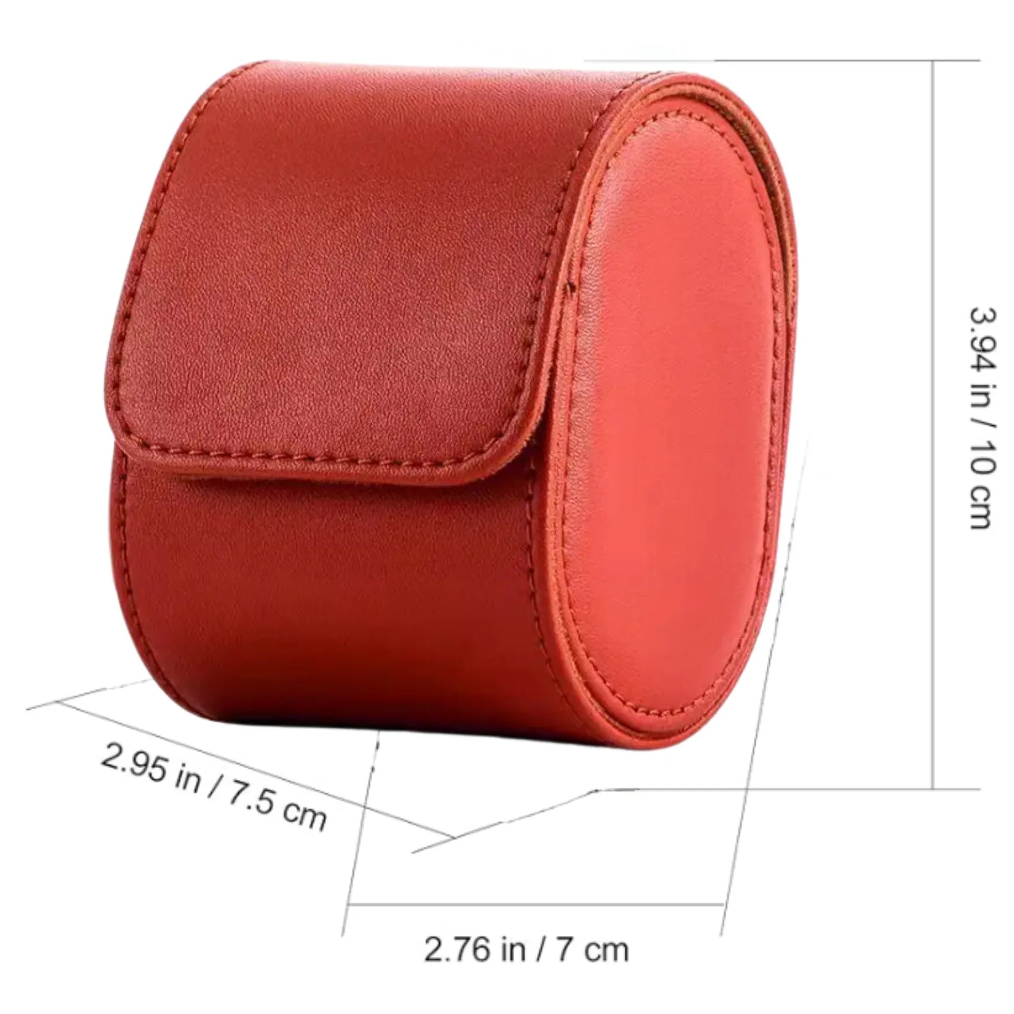 Dream Watches Minuscle Premium Watch Storage and Travel Case : Single Slot | Red Leather - DREAM WATCHES