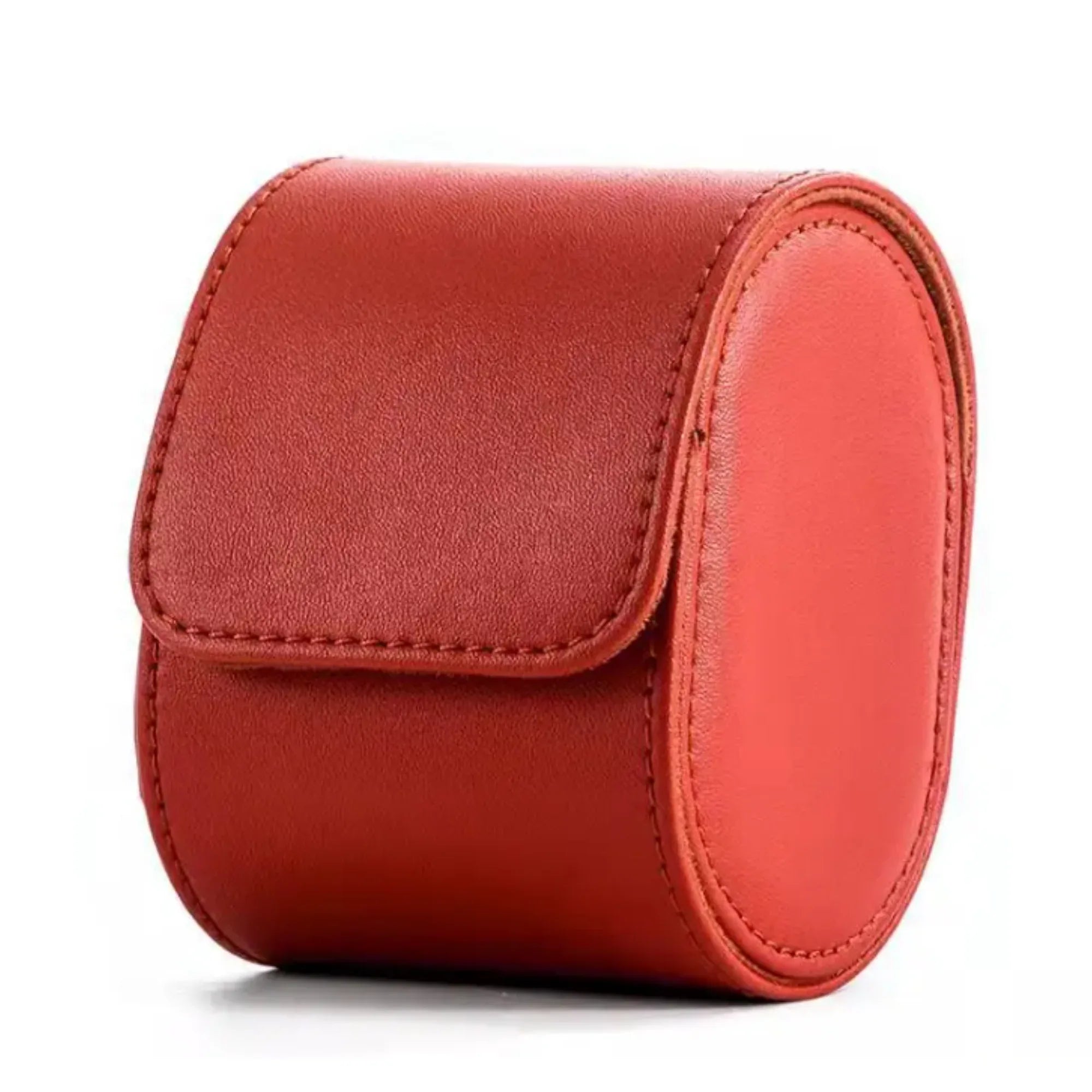 Dream Watches Minuscle Premium Watch Storage and Travel Case : Single Slot | Red Leather - DREAM WATCHES
