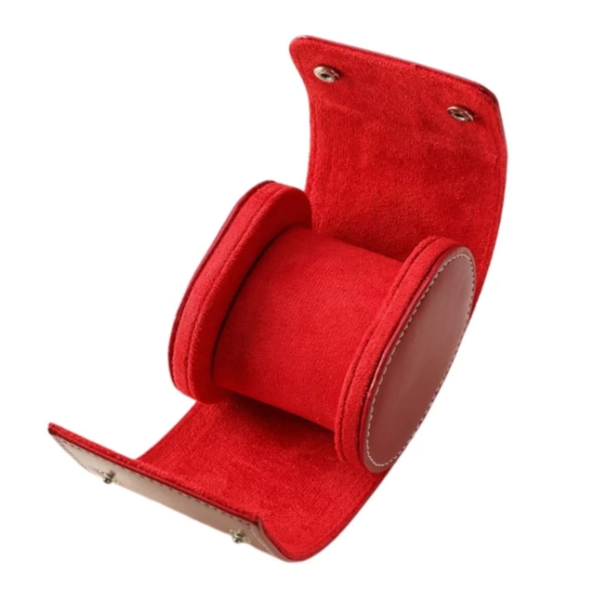 Dream Watches Minuscle Premium Watch Storage and Travel Case : Single Slot | Red Leather - DREAM WATCHES
