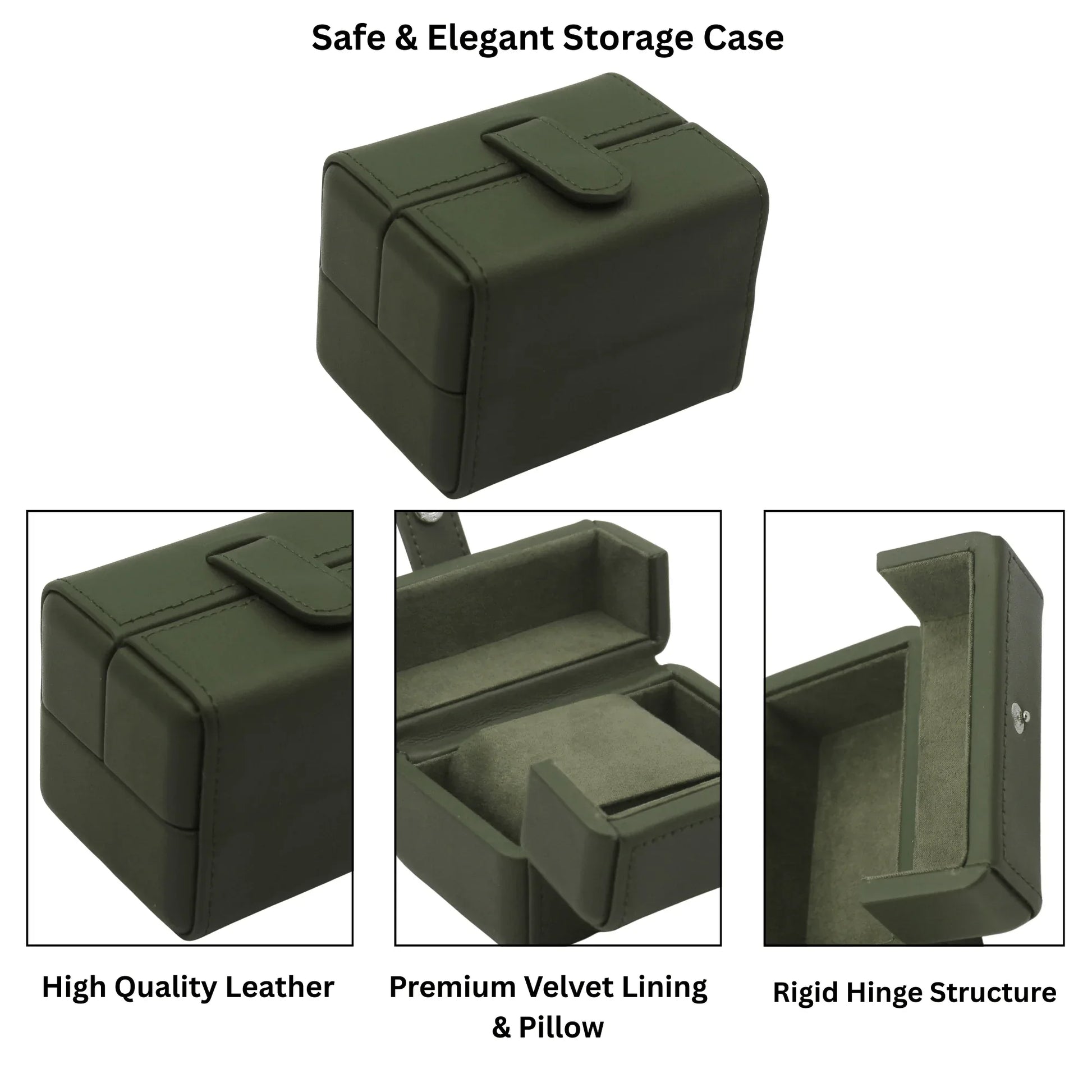 Dream Watches Premium Double Folding Leather Watch Case | Removable Cushion | Dual Shade | Suede Lined - DREAM WATCHES