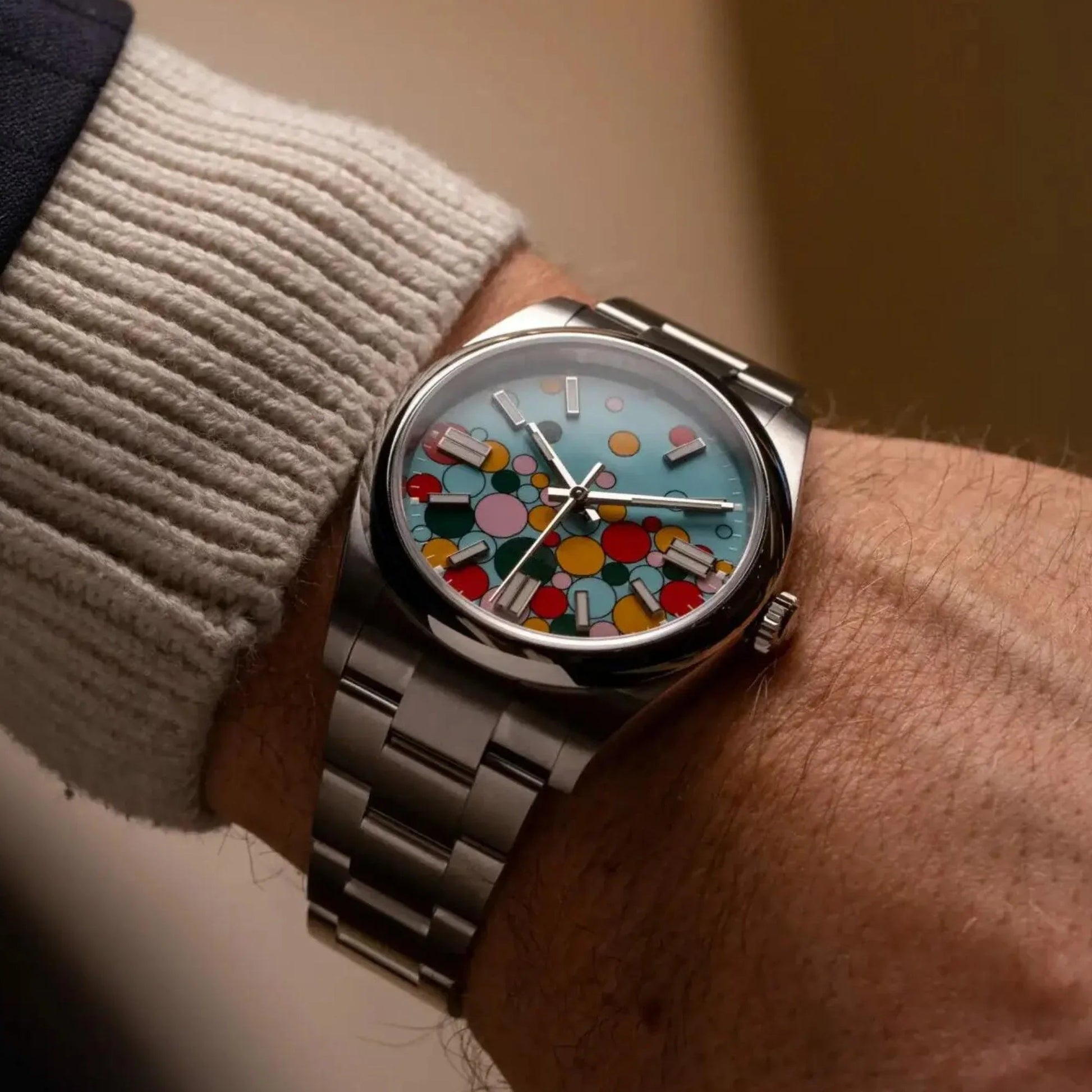 Dream Watches Special Edition 39 mm 'Celebration Dial' with Seiko NH35 Automatic Movement Sapphire Crystal Dress Watch - Blush Celebration Pink - DREAM WATCHES