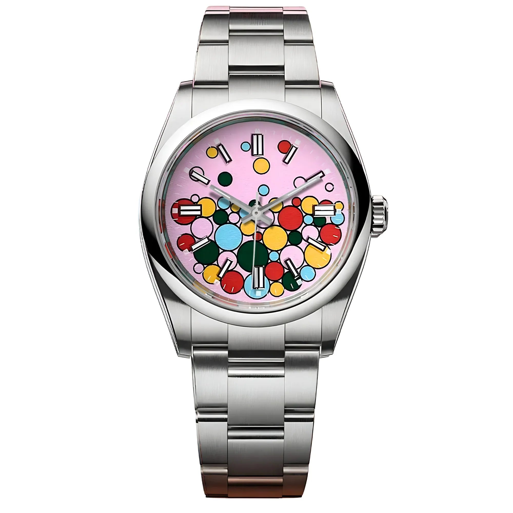 Dream Watches Special Edition 39 mm 'Celebration Dial' with Seiko NH35 Automatic Movement Sapphire Crystal Dress Watch - Blush Celebration Pink - DREAM WATCHES
