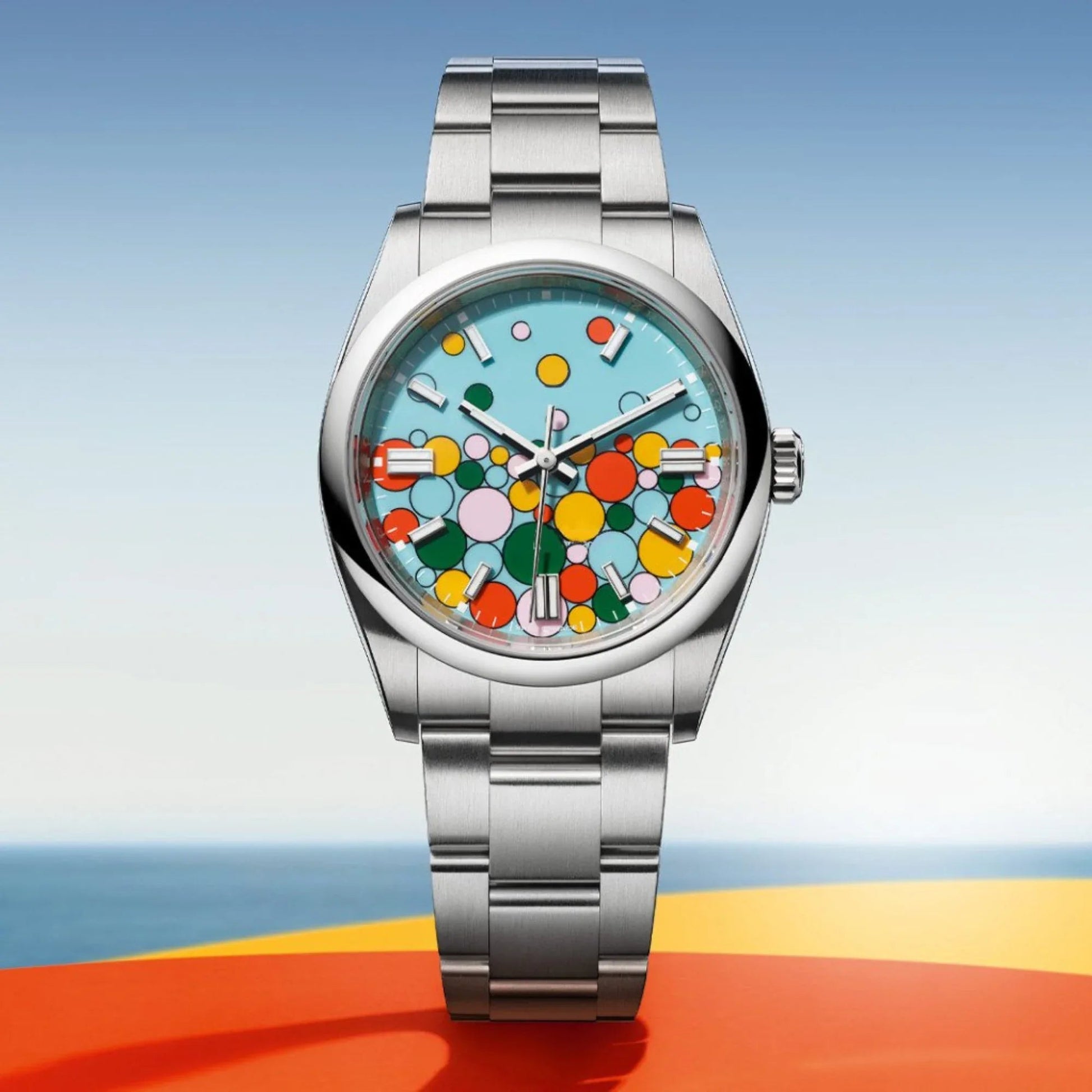 Dream Watches Special Edition 39 mm 'Celebration Dial' with Seiko NH35 Automatic Movement Sapphire Crystal Dress Watch - Celebration Sky-Blue - DREAM WATCHES