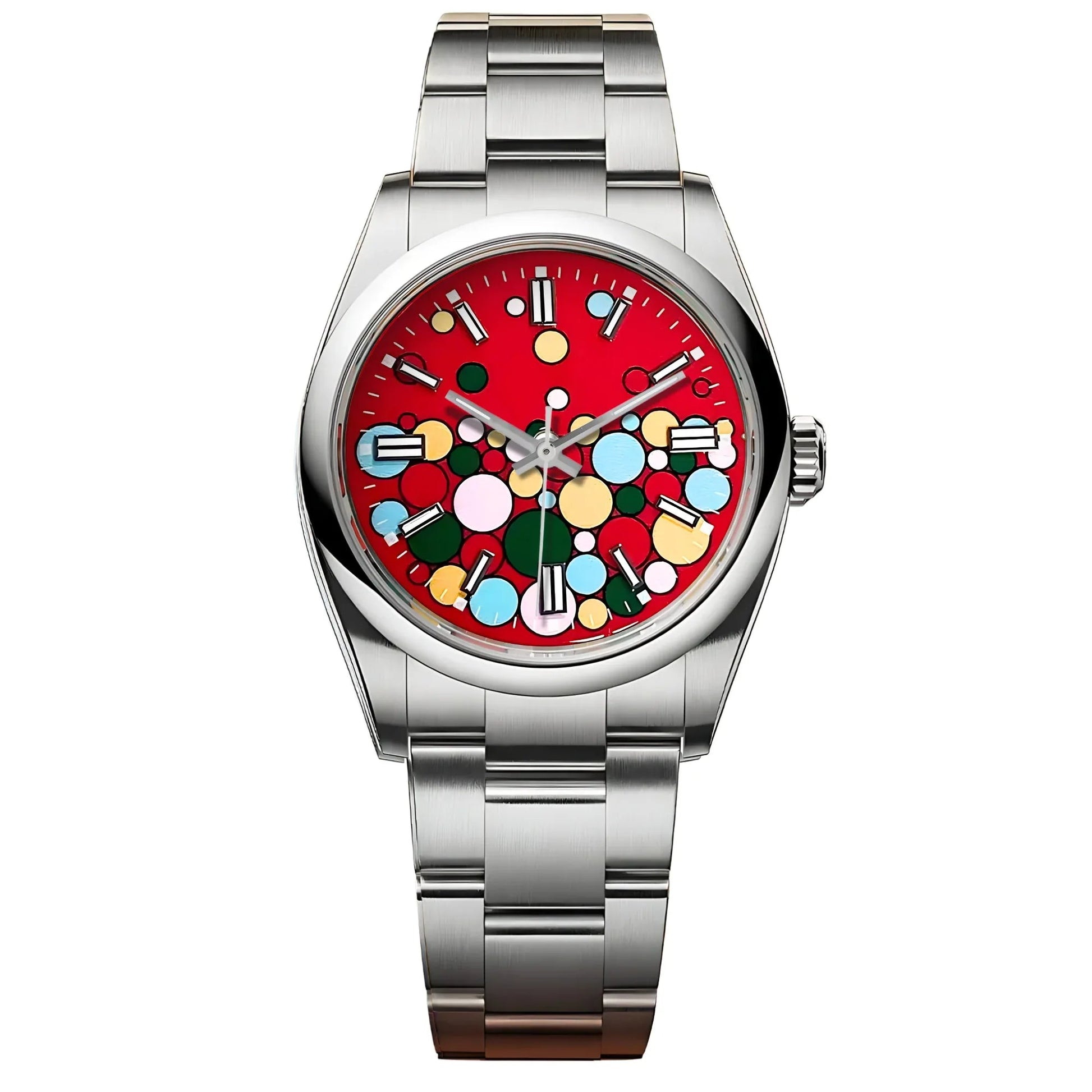Dream Watches Special Edition 39 mm 'Celebration Dial' with Seiko NH35 Automatic Movement Sapphire Crystal Dress Watch - Crimson Celebration Red - DREAM WATCHES