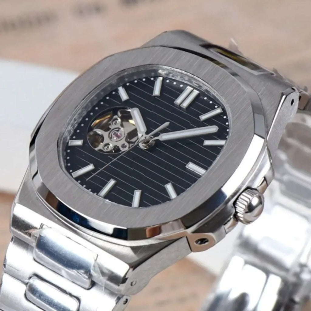 Dream Watches Special Edition 40 mm with Japanese NH-38 Automatic Movement Sapphire Crystal Open Heart Design - Black - DREAM WATCHES