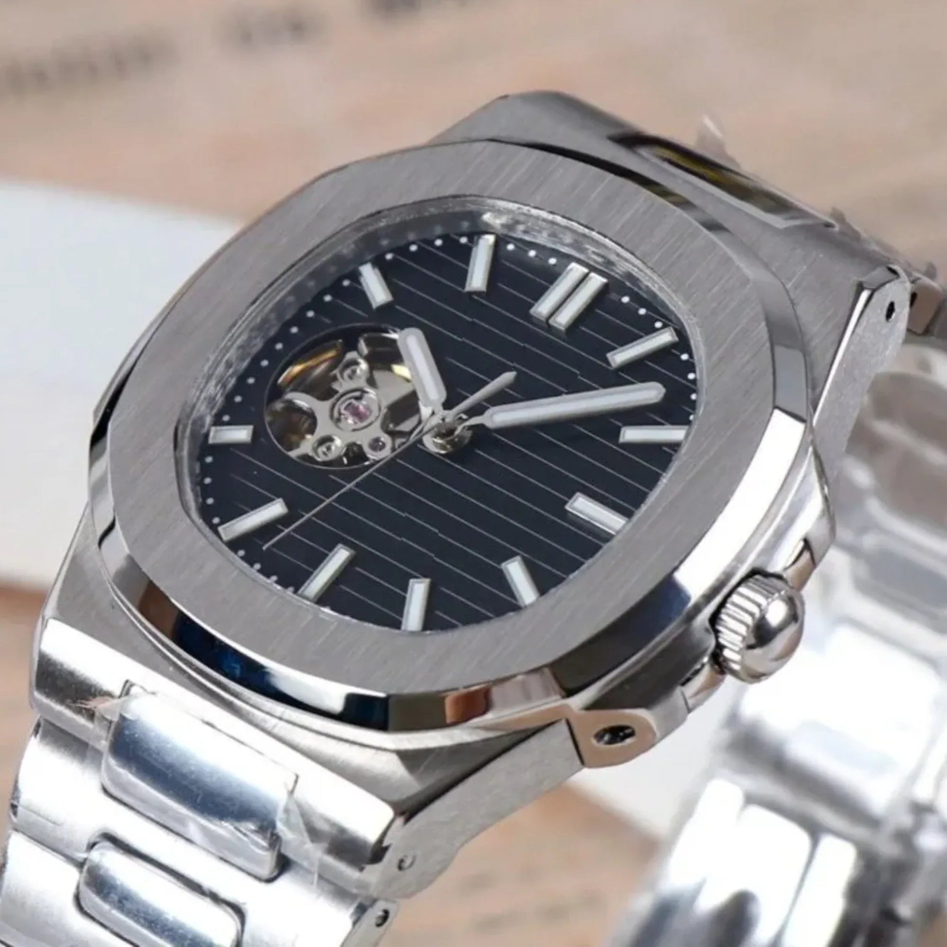 Dream Watches Special Edition 40 mm with Japanese NH-38 Automatic Movement Sapphire Crystal Open Heart Design - Black - DREAM WATCHES