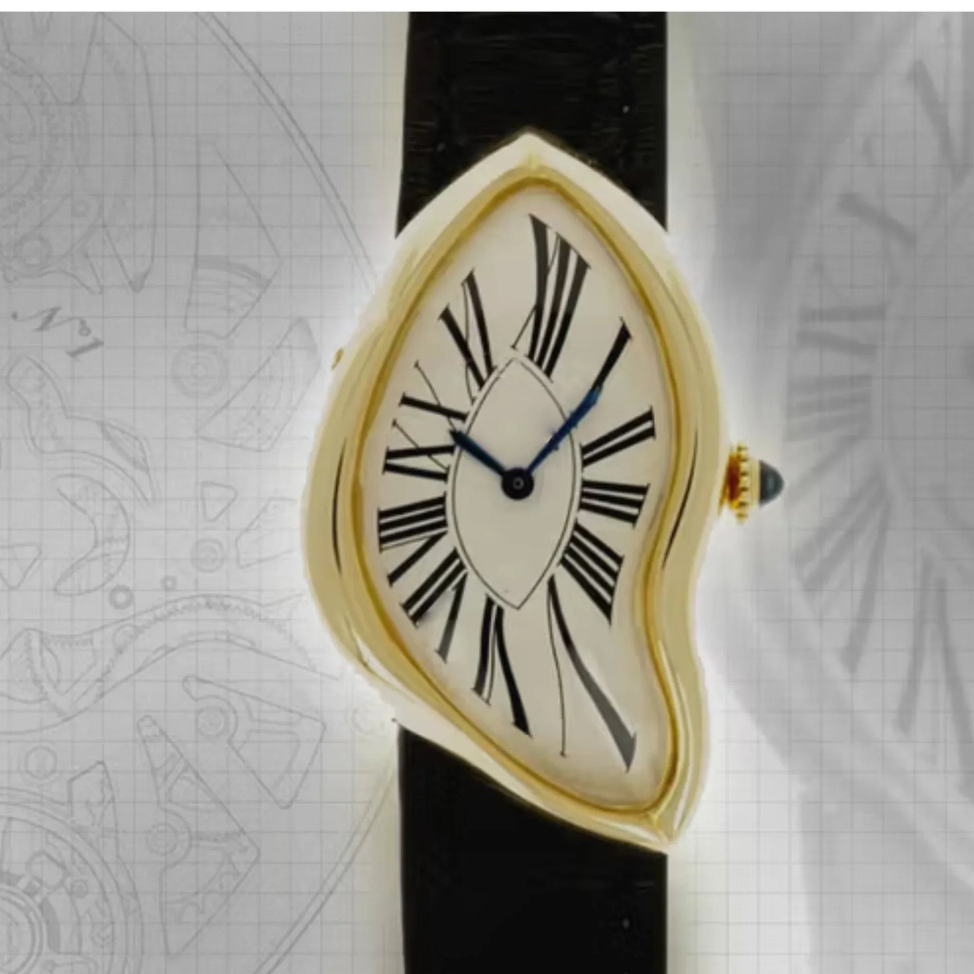 Dream Watches Special Edition 'Crash' Iconic Dress Watch with Sapphire Crystal - Golden - DREAM WATCHES