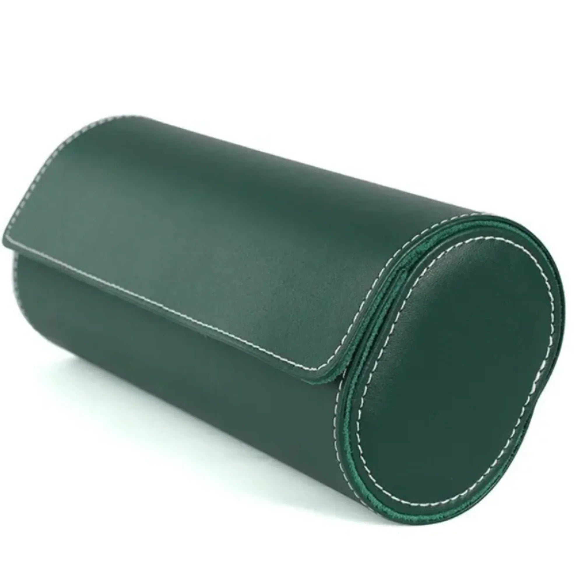 Dream Watches Trenta Premium Watch Storage and Travel Case : Triple Slot | Green Leather - DREAM WATCHES