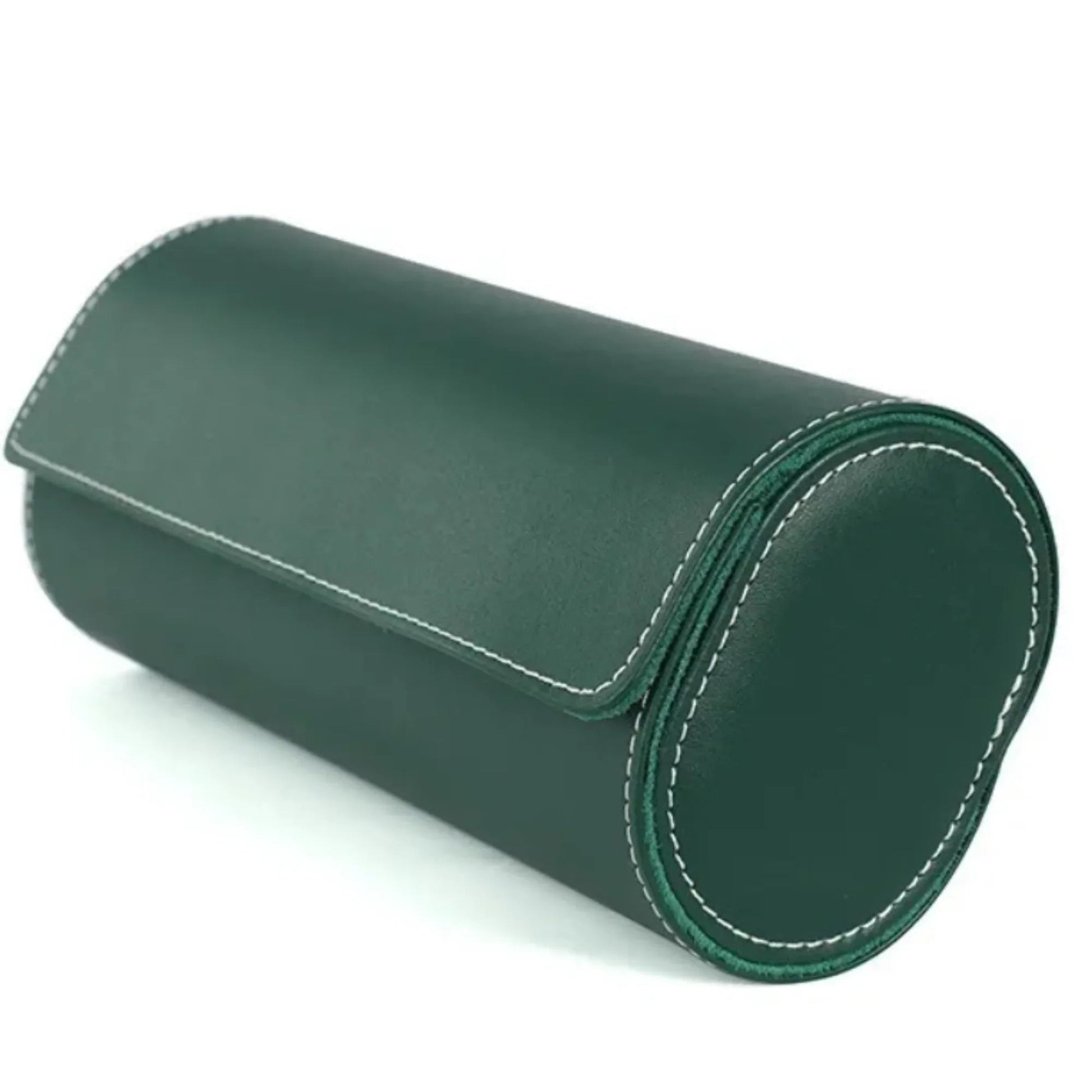 Dream Watches Trenta Premium Watch Storage and Travel Case : Triple Slot | Green Leather - DREAM WATCHES