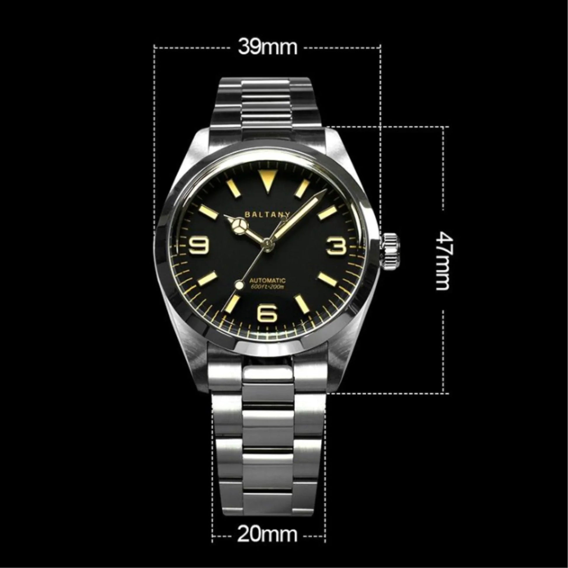 Explorer Tribute Steel Bracelet with Seiko NH-38 Movement S4035AB - DREAM WATCHES