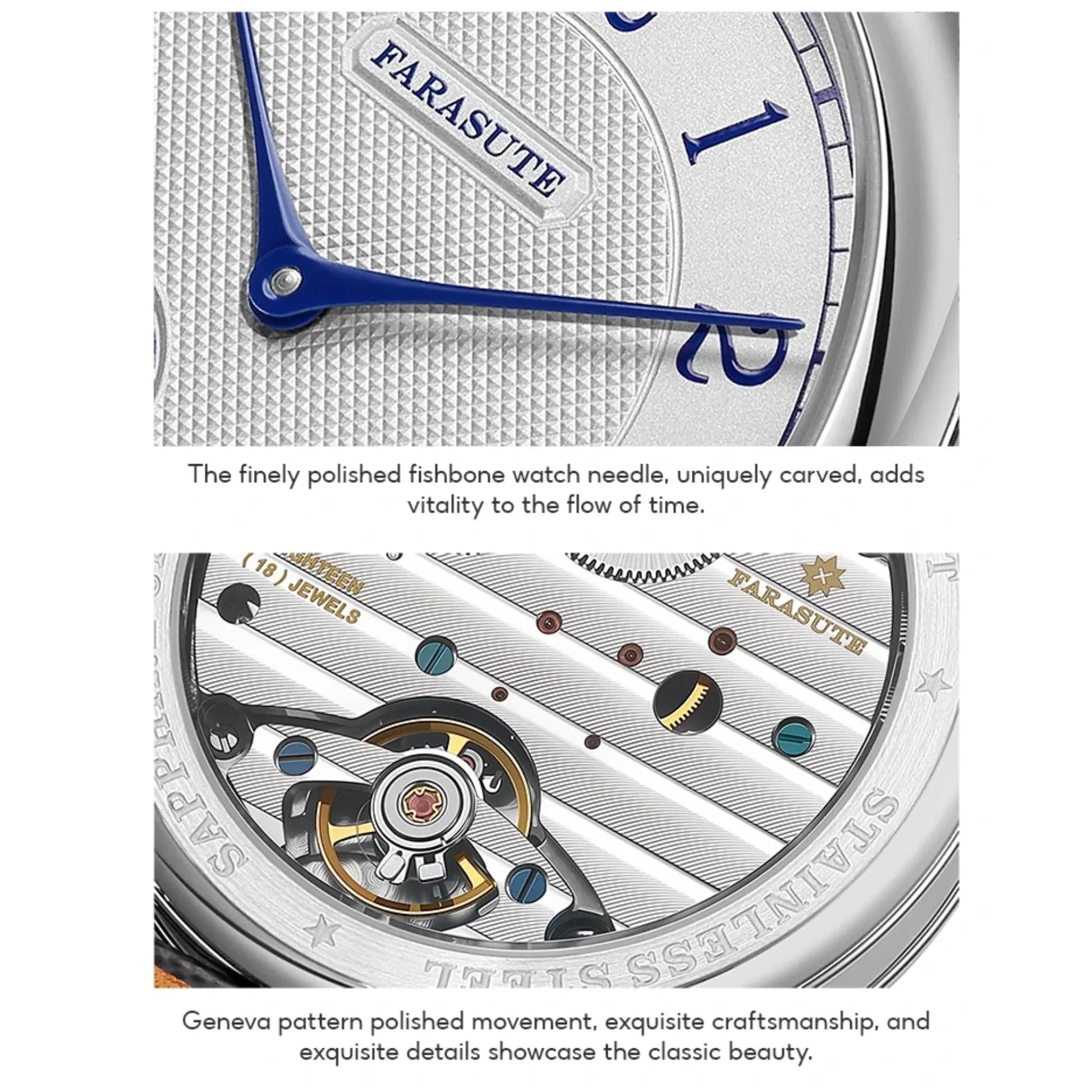 FARASUTE Mechanical Watch Small Second Vintage Bonklip Bracelet - DREAM WATCHES