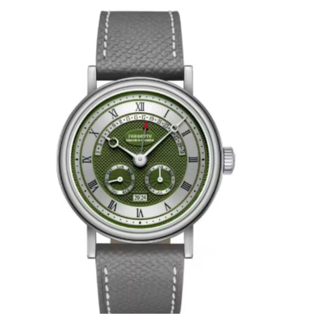 FARASUTE Mens Automatic 38mm Vintage Mechanical Wristwatch Sapphire crystal Multifunction Flyback Function Year Month Week - DREAM WATCHES