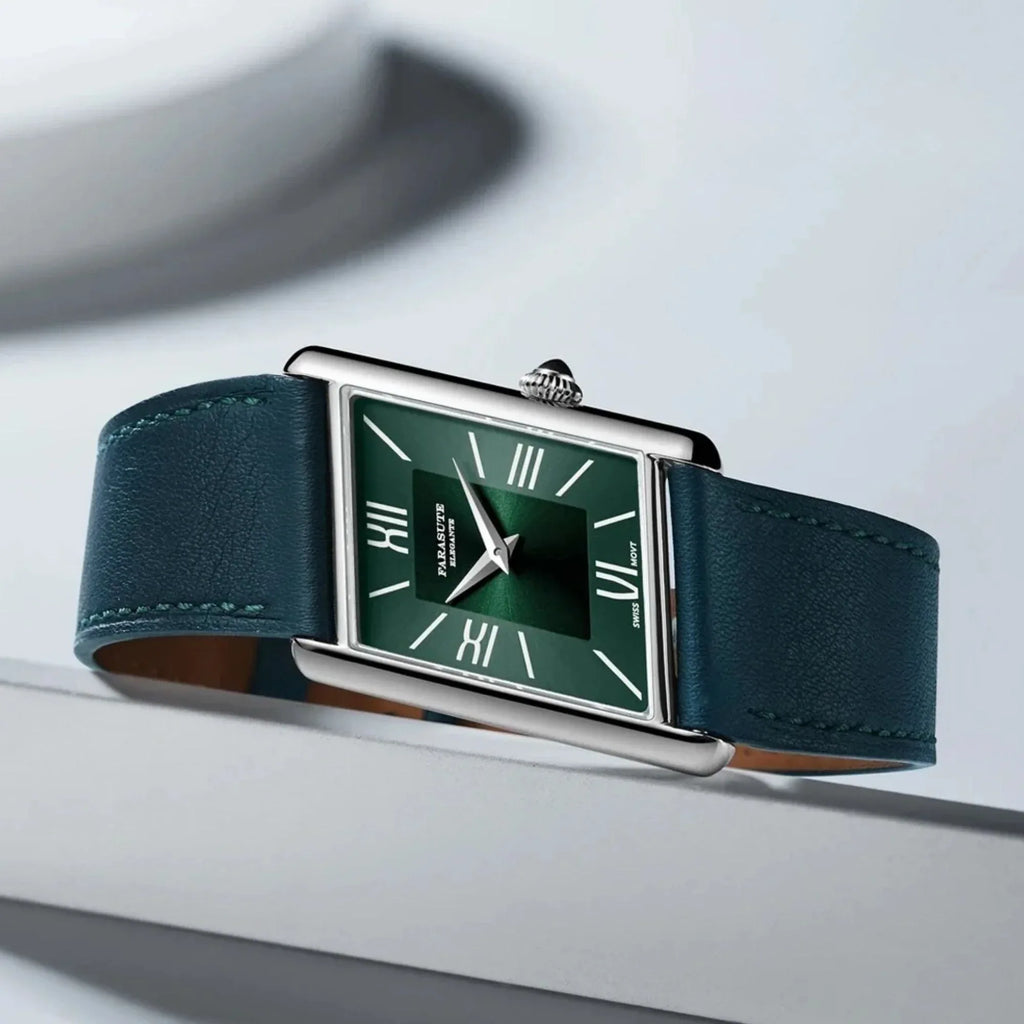 FARASUTE Men's Luxury Wristwatch with Sapphire Parallel Case - Aqua Green - DREAM WATCHES