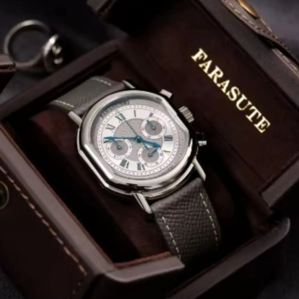 FARASUTE New 38mm Chronograph Peacock 4801 Custom Mechanical Movement 5ATM Waterproof Sapphire Tribute Series Men Watch - DREAM WATCHES