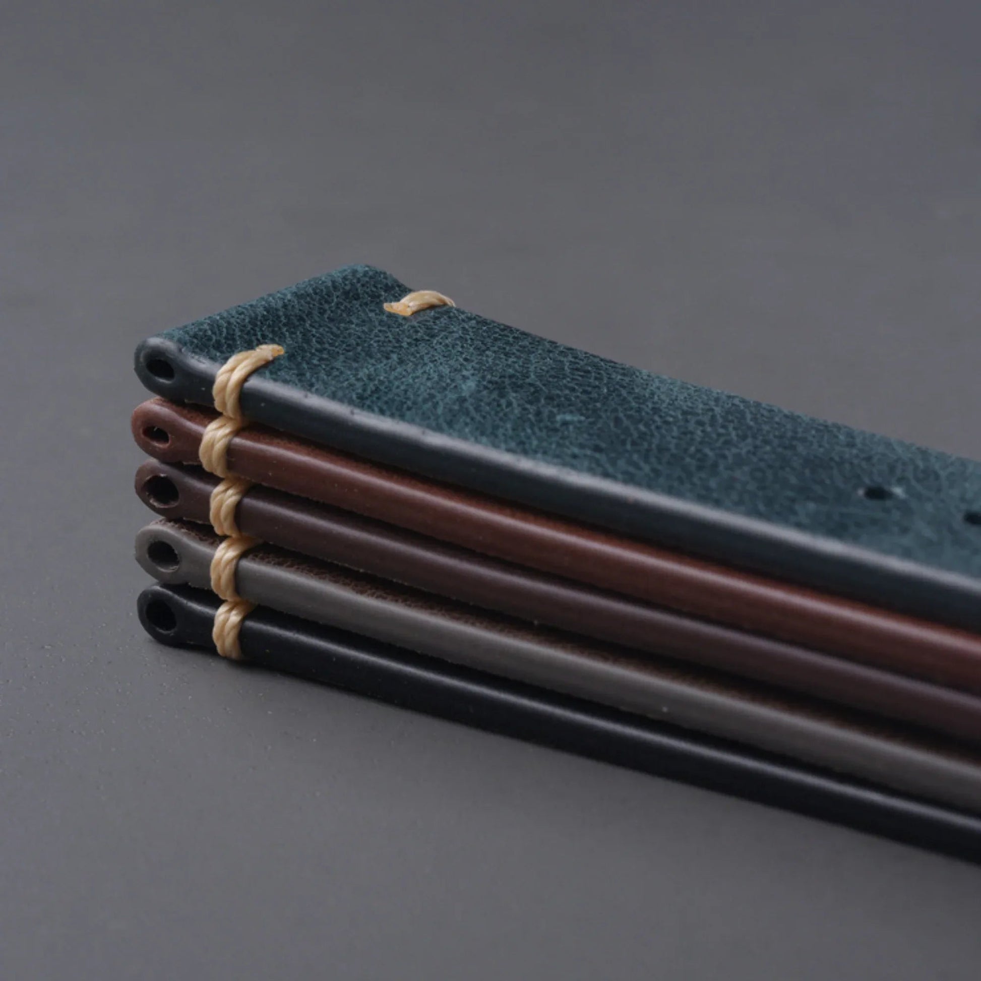 Genuine Leather Watch Strap Watchband 20mm with Steel Pin buckle - Black - DREAM WATCHES