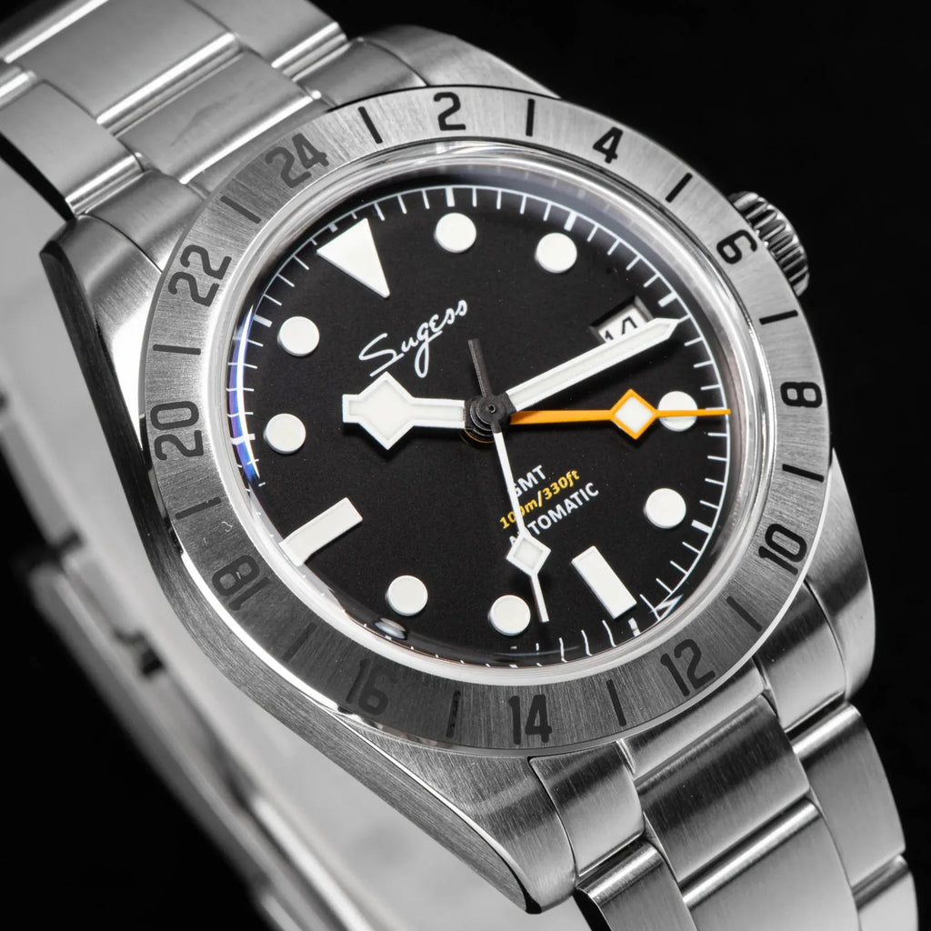 Heritage S431 BB GMT (Seiko NH34 GMT movement) - Black - DREAM WATCHES