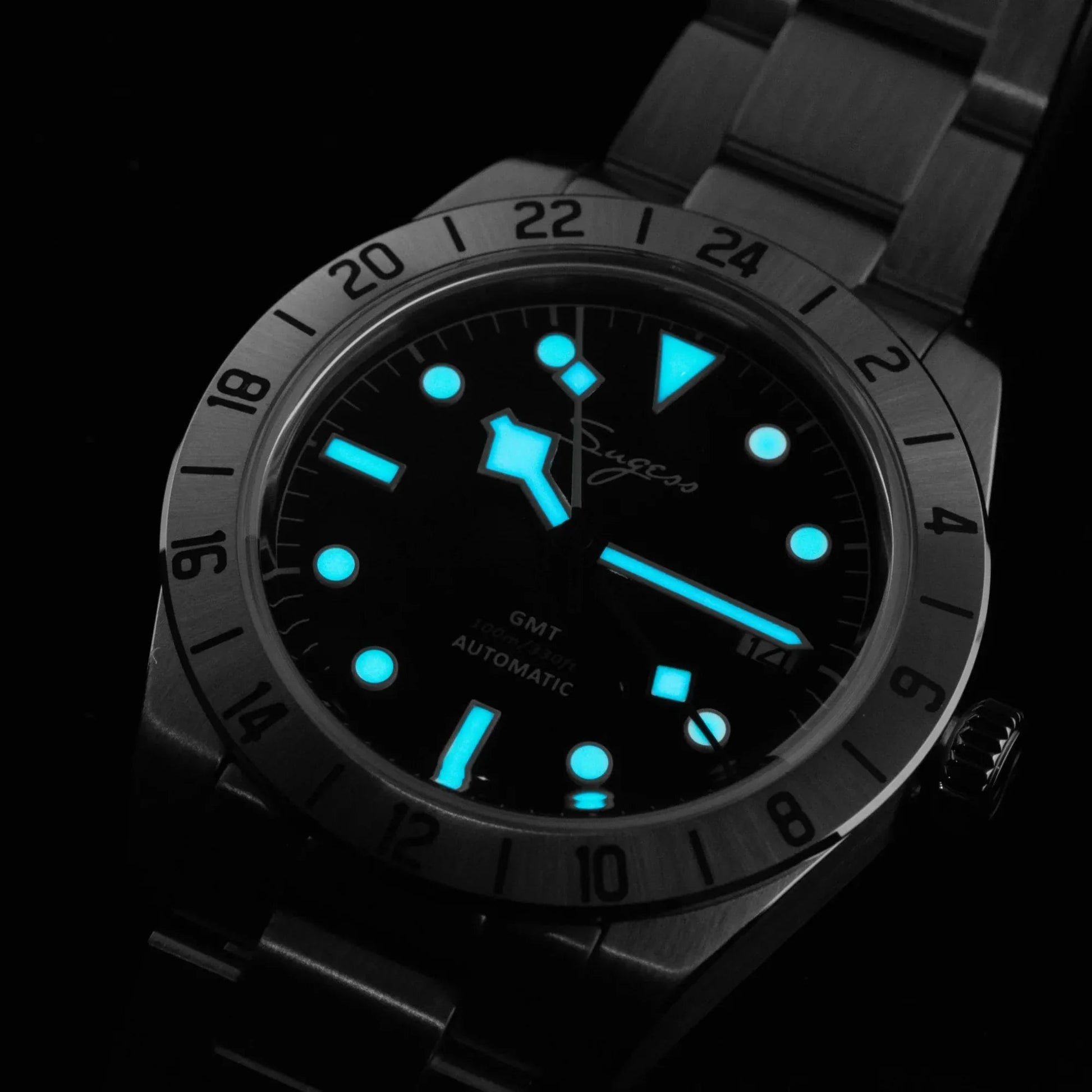 Heritage S431 BB GMT (Seiko NH34 GMT movement) - Black - DREAM WATCHES