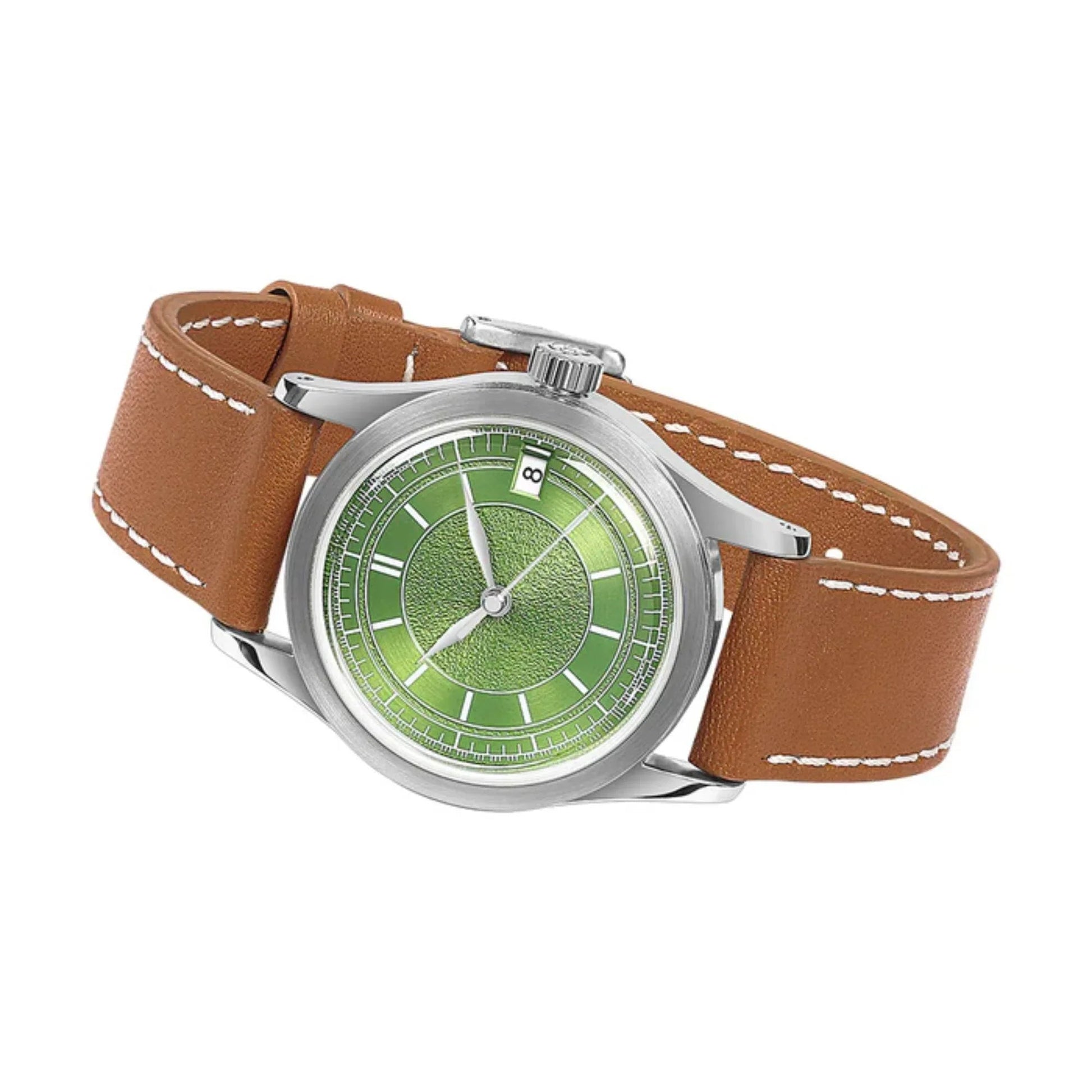 HOU - 80-Hour Power Reserve Vintage Automatic Watch | Avocado Green - DREAM WATCHES