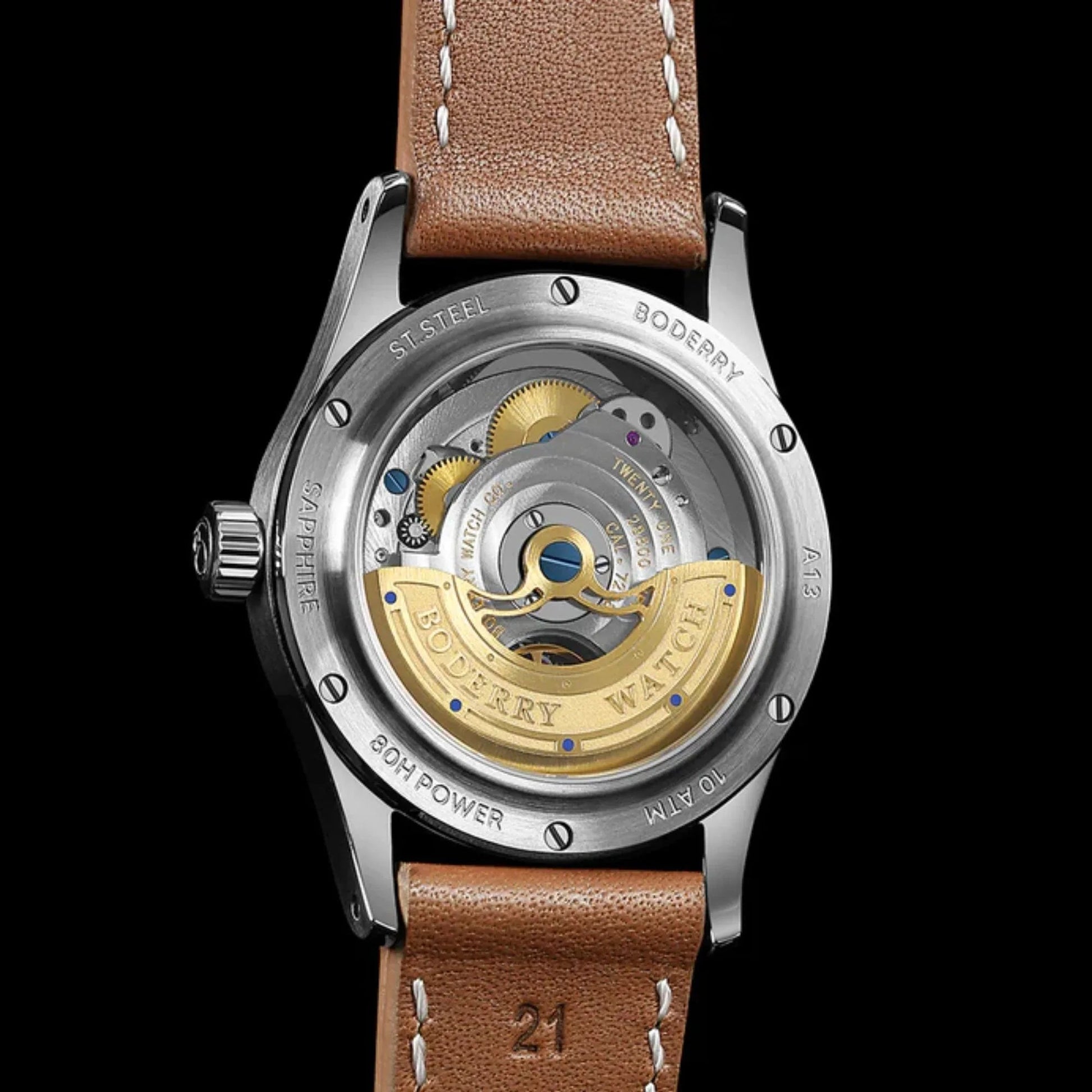 HOU - 80-Hour Power Reserve Vintage Automatic Watch | Avocado Green - DREAM WATCHES