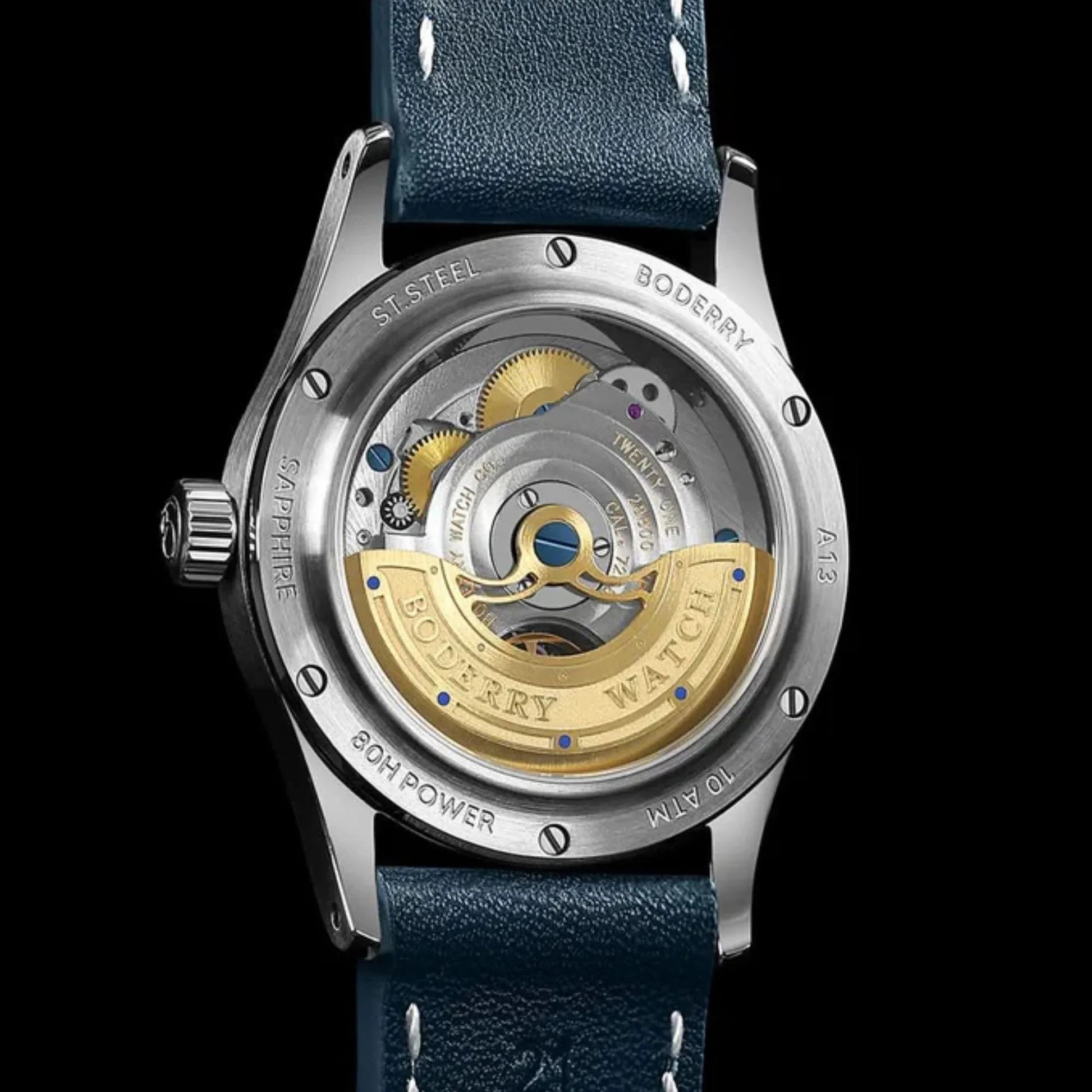 HOU - 80-Hour Power Reserve Vintage Automatic Watch | Blue - DREAM WATCHES