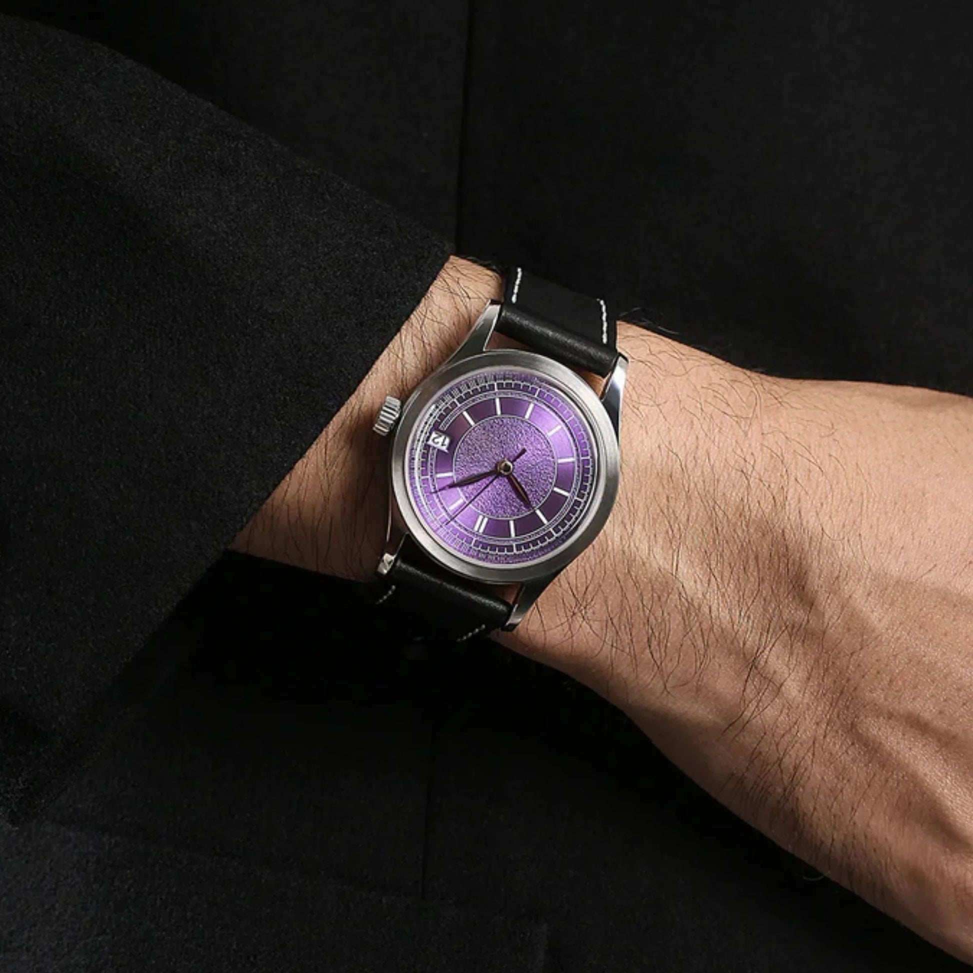 HOU - 80-Hour Power Reserve Vintage Automatic Watch | Purple - DREAM WATCHES