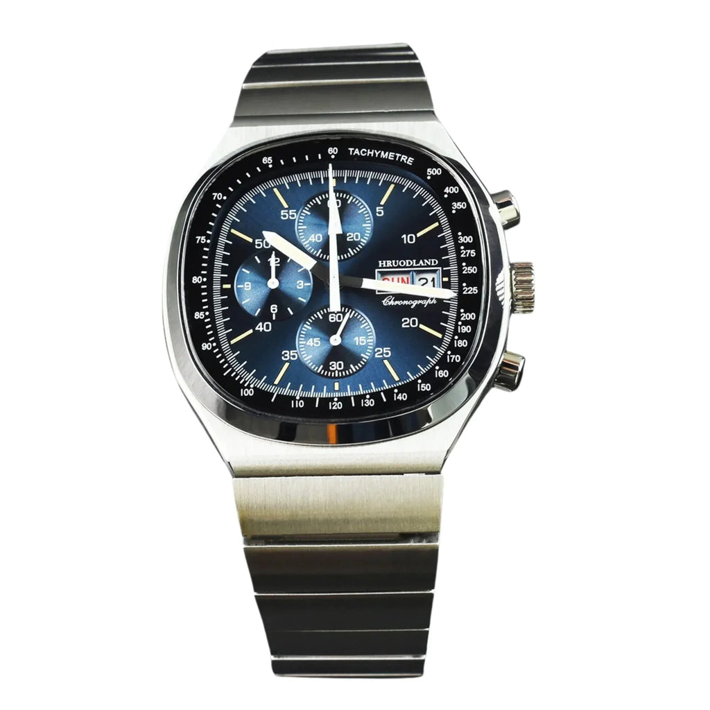 Hruodland Square Retro Chronograph - Sunbrust Blue - DREAM WATCHES