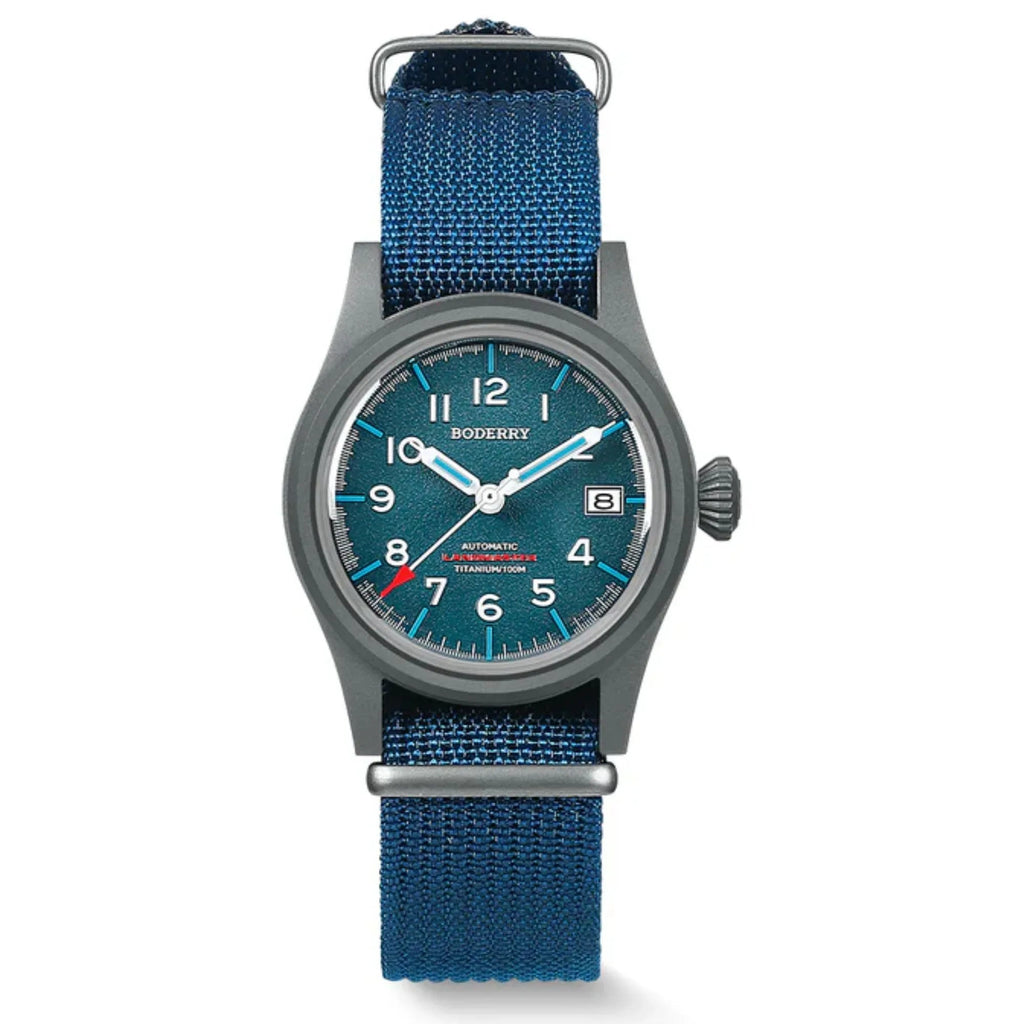 LANDMASTER - 100M Waterproof Titanium Automatic Field Watch - Blue - DREAM WATCHES