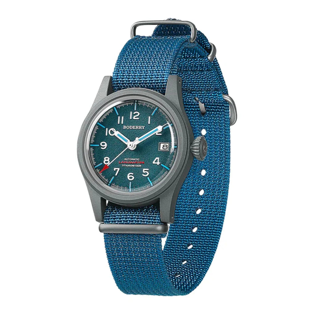 LANDMASTER - 100M Waterproof Titanium Automatic Field Watch - Blue - DREAM WATCHES