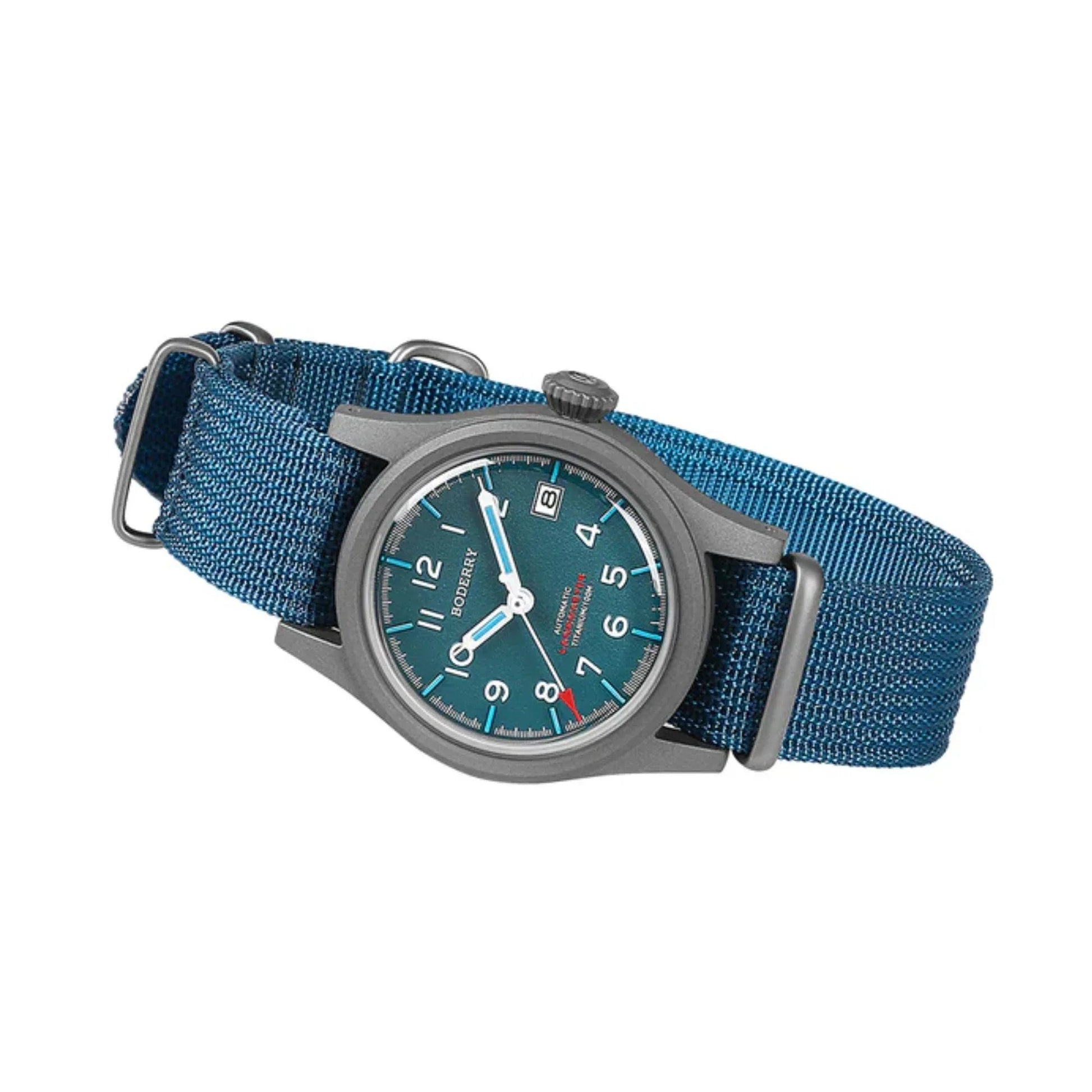 LANDMASTER - 100M Waterproof Titanium Automatic Field Watch - Blue - DREAM WATCHES