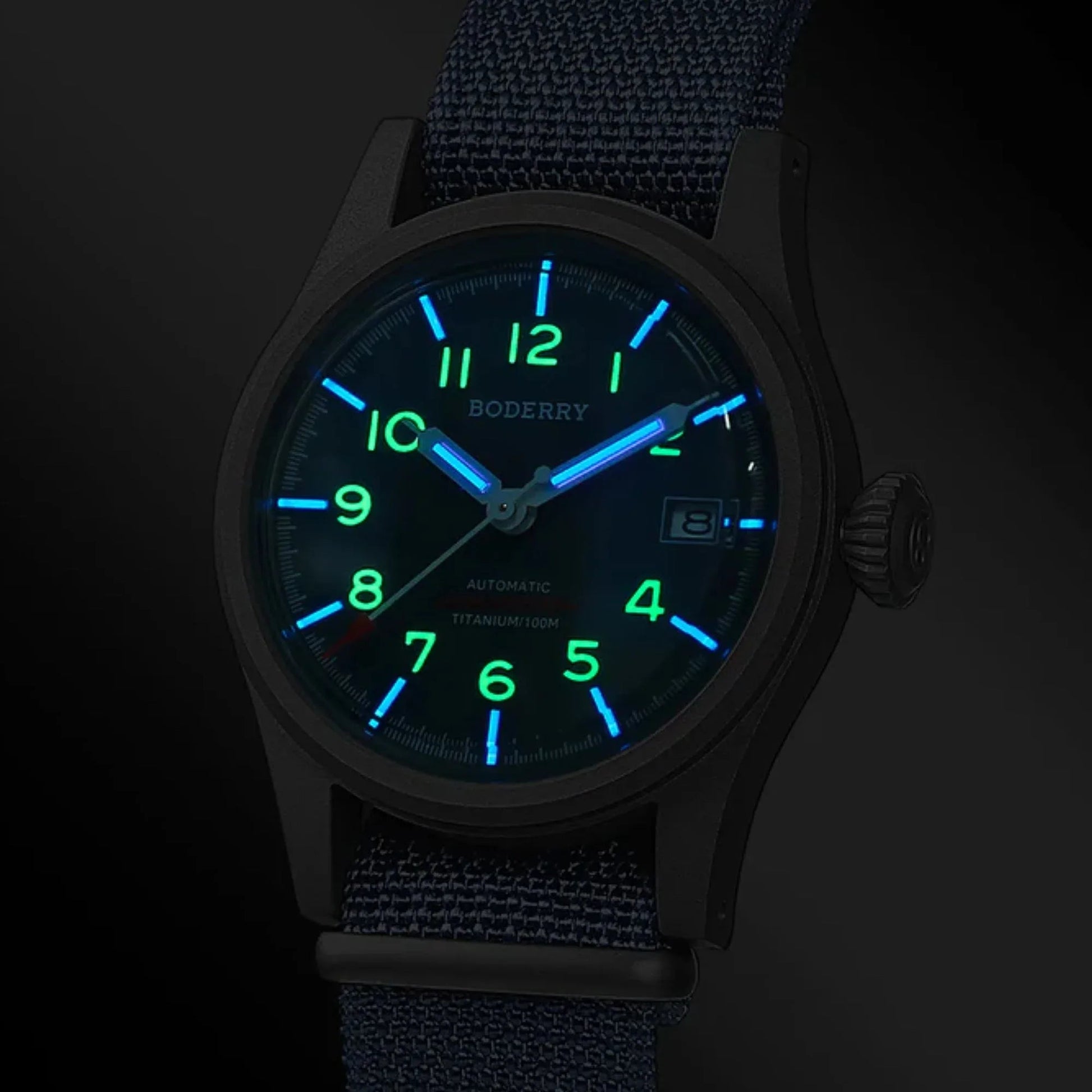 LANDMASTER - 100M Waterproof Titanium Automatic Field Watch - Blue - DREAM WATCHES