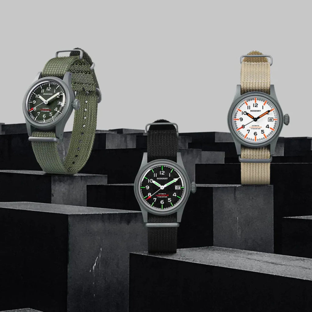 LANDMASTER - 100M Waterproof Titanium Automatic Field Watch | White - DREAM WATCHES