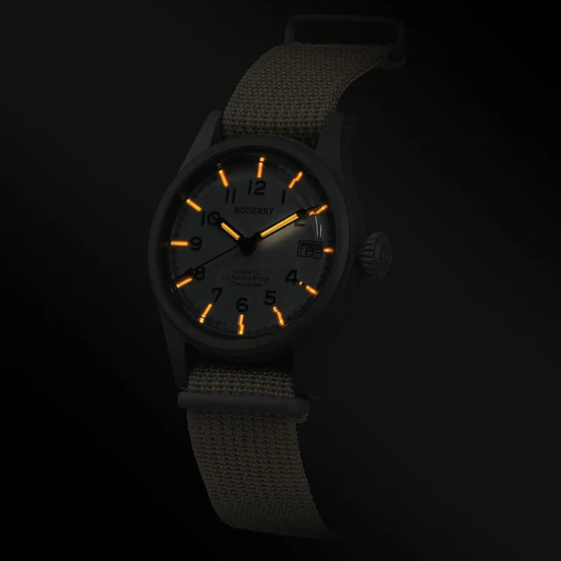 LANDMASTER - 100M Waterproof Titanium Automatic Field Watch | White - DREAM WATCHES