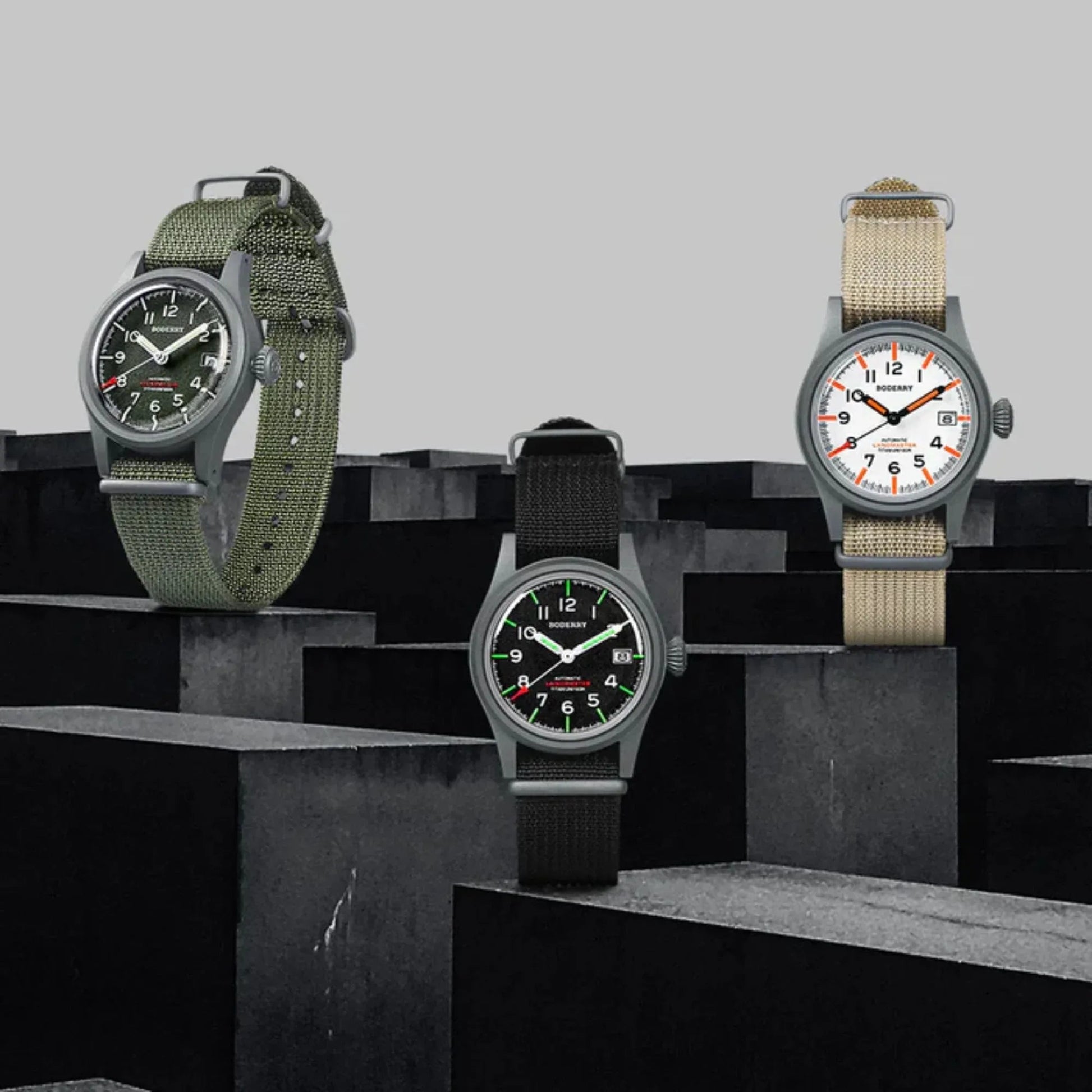 LANDMASTER - 100M Waterproof Titanium Automatic Field Watch | Yellow-bracelet - DREAM WATCHES