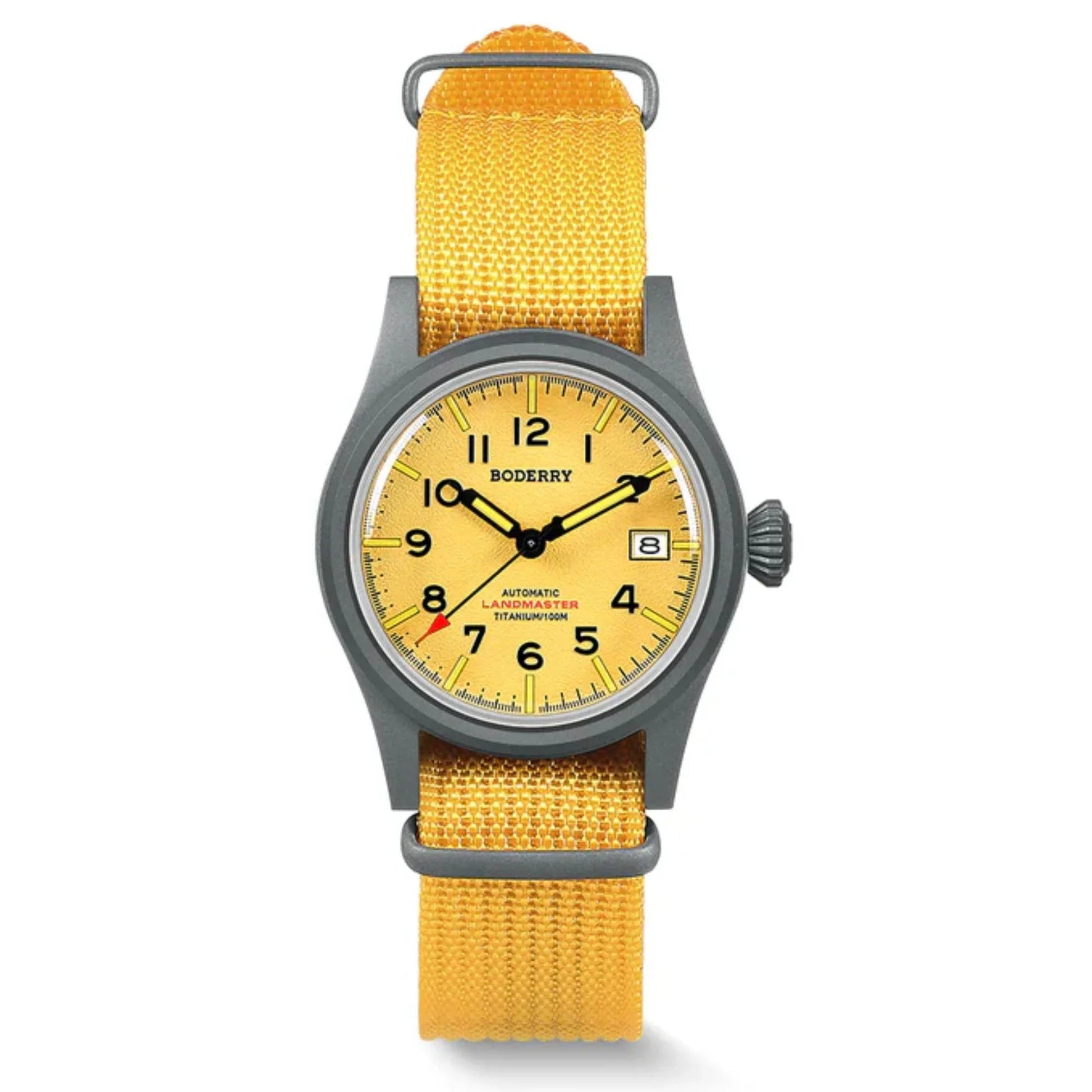 LANDMASTER - 100M Waterproof Titanium Automatic Field Watch | Yellow-bracelet - DREAM WATCHES