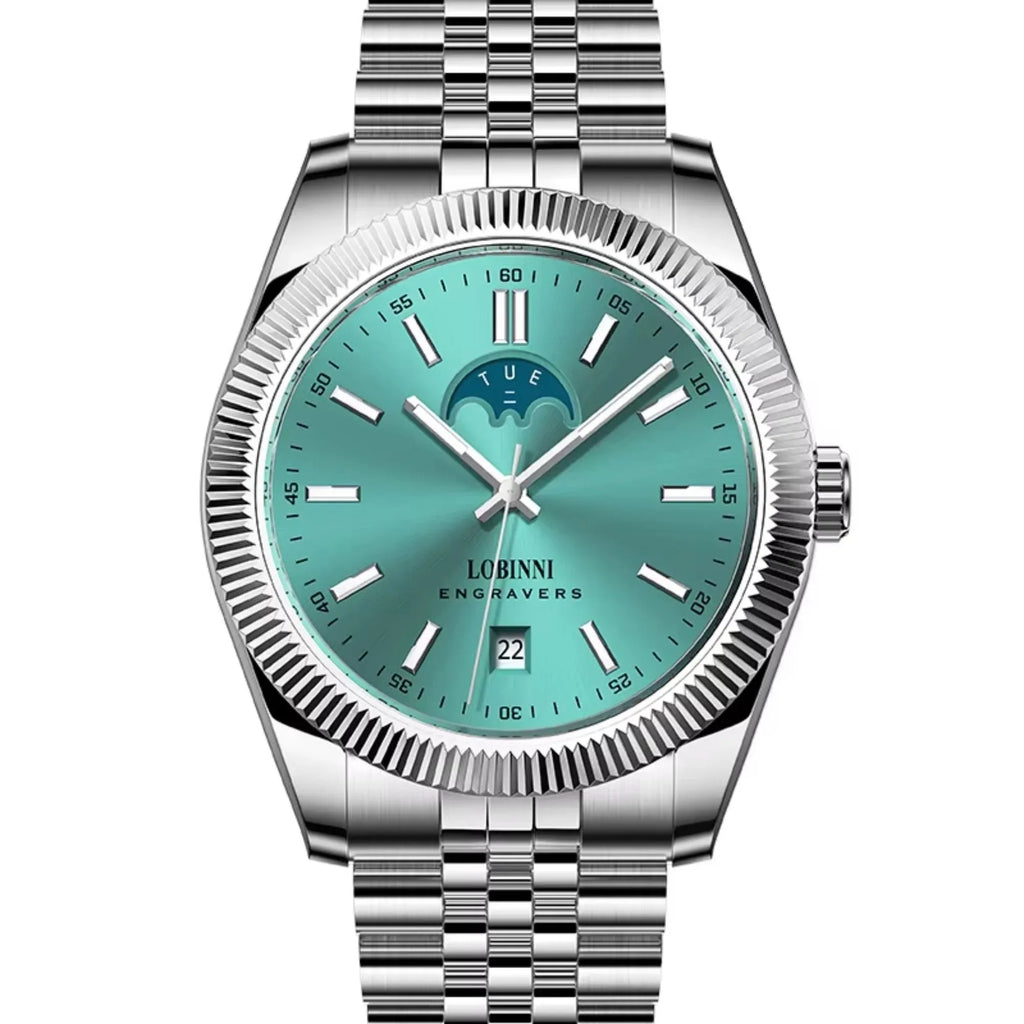LOBINNI Automatic Day-Date - Teal Dial - DREAM WATCHES