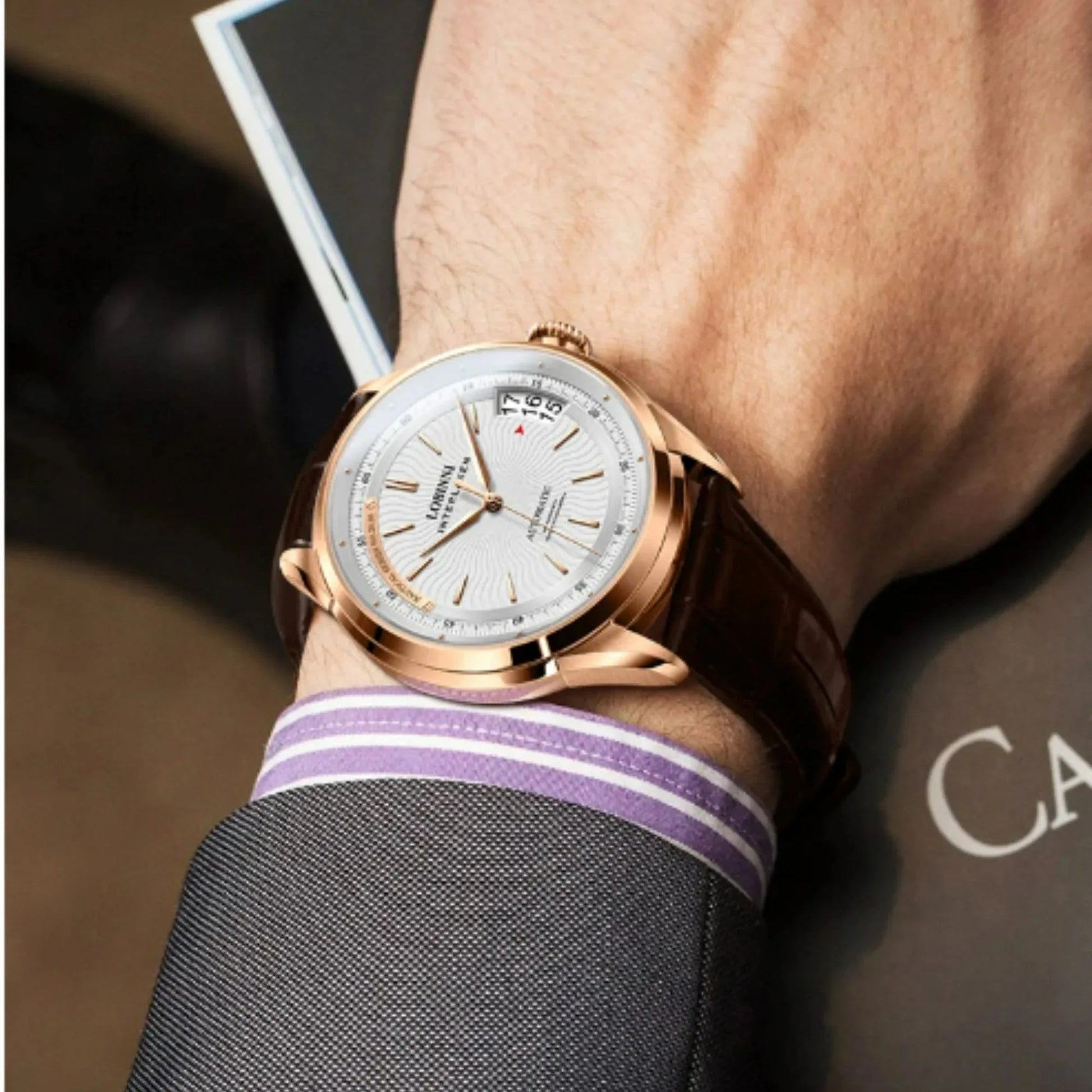 LOBINNI Automatic Watch For Men,Mens Watches Mechanical Wristwatch Waterproof Switzerland Clock Stainless Steel Top Luxury Brand - 17522 - DREAM WATCHES