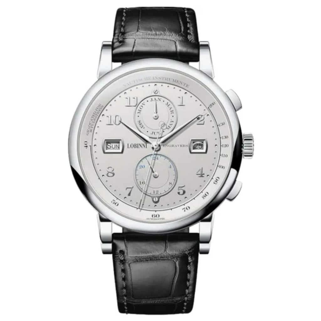 LOBINNI Fashion Business Mens Watches with Stainless Steel Waterproof Automatic Machinery Watch for Men, Auto Date-Week - 16001 - DREAM WATCHES