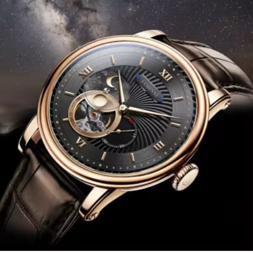 LOBINNI Luxury Automatic Mechanical Men's Watches Waterproof Skeleton Moon Phase Clocks L18013 - DREAM WATCHES