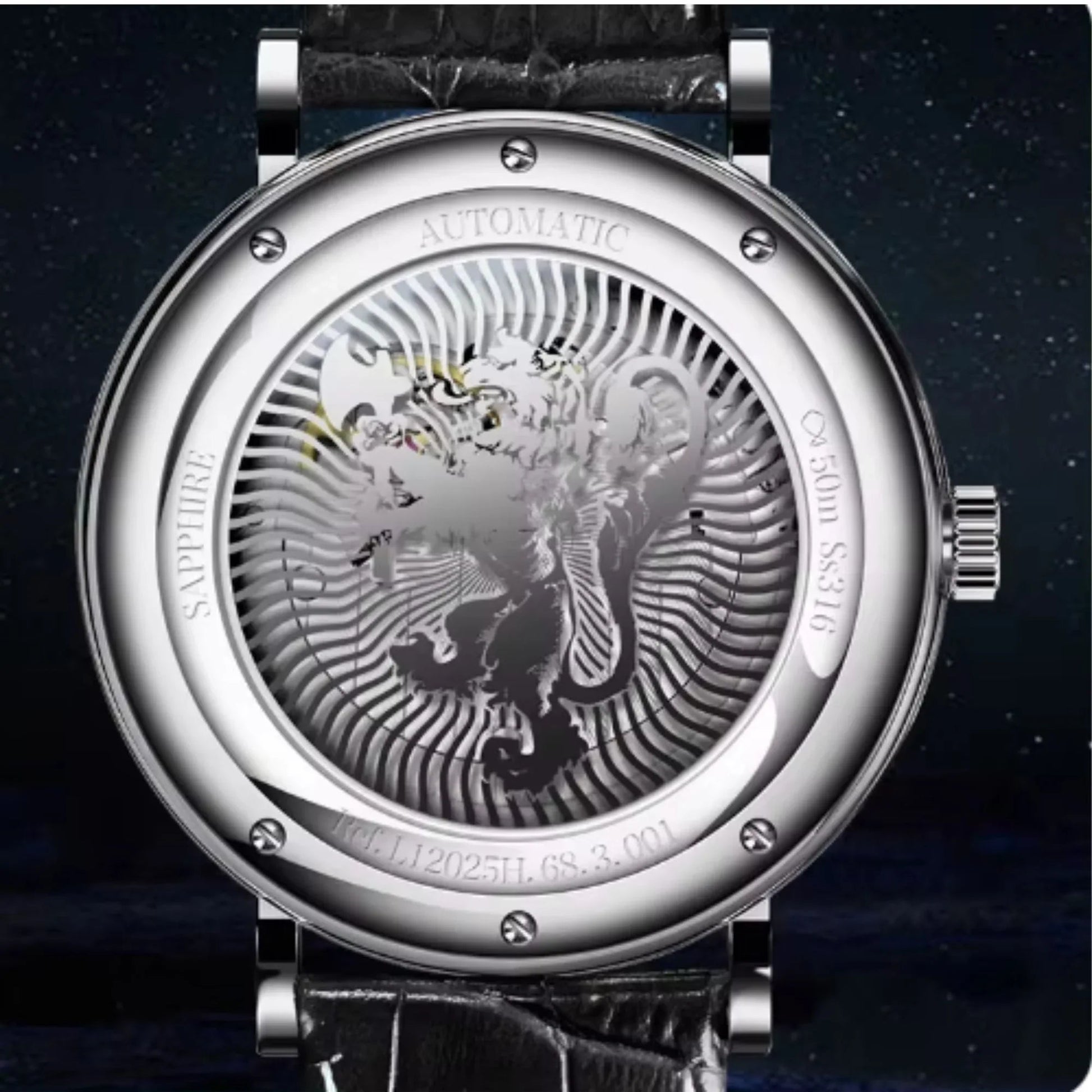 LOBINNI Luxury Men Business Automatic Mechanical Watch Genuine Leather Strap Sapphire Glass Waterproof 50M Male Wristwatch - 15006 - DREAM WATCHES