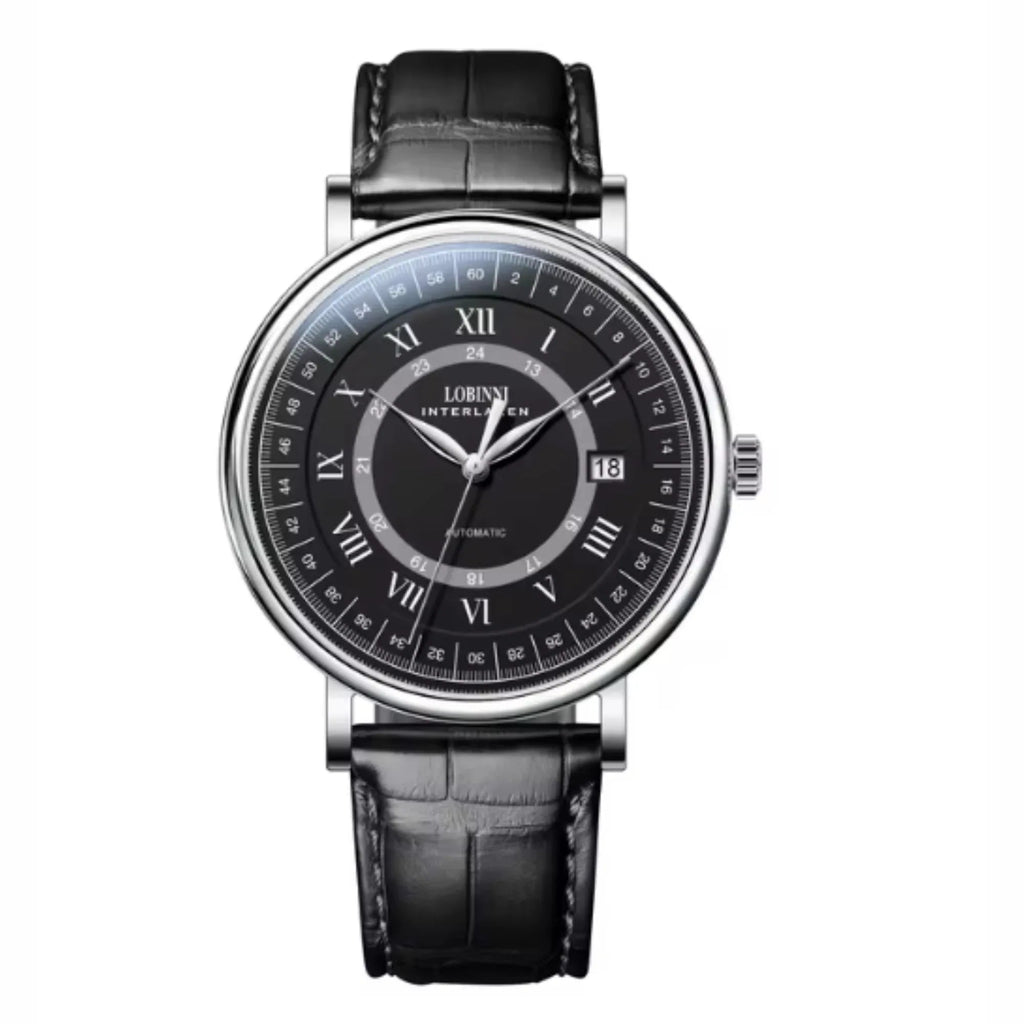 LOBINNI Luxury Men Business Automatic Mechanical Watch Genuine Leather Strap Sapphire Glass Waterproof 50M Male Wristwatch - 15006 - DREAM WATCHES