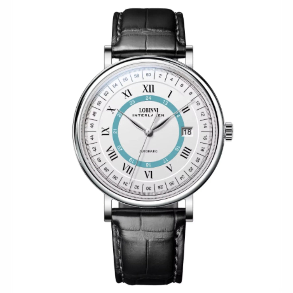 LOBINNI Luxury Men Business Automatic Mechanical Watch Genuine Leather Strap Sapphire Glass Waterproof 50M Male Wristwatch - 15006 - DREAM WATCHES