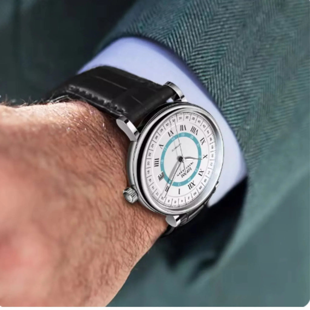 LOBINNI Luxury Men Business Automatic Mechanical Watch Genuine Leather Strap Sapphire Glass Waterproof 50M Male Wristwatch - DREAM WATCHES